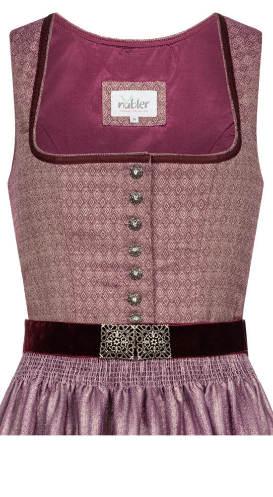 Dirndl lang Edda in Beere von Nübler