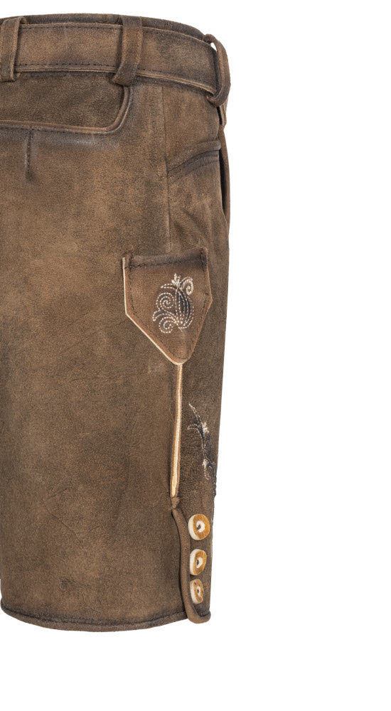 Kinderlederhose kurz Edgar in Braun von Nübler