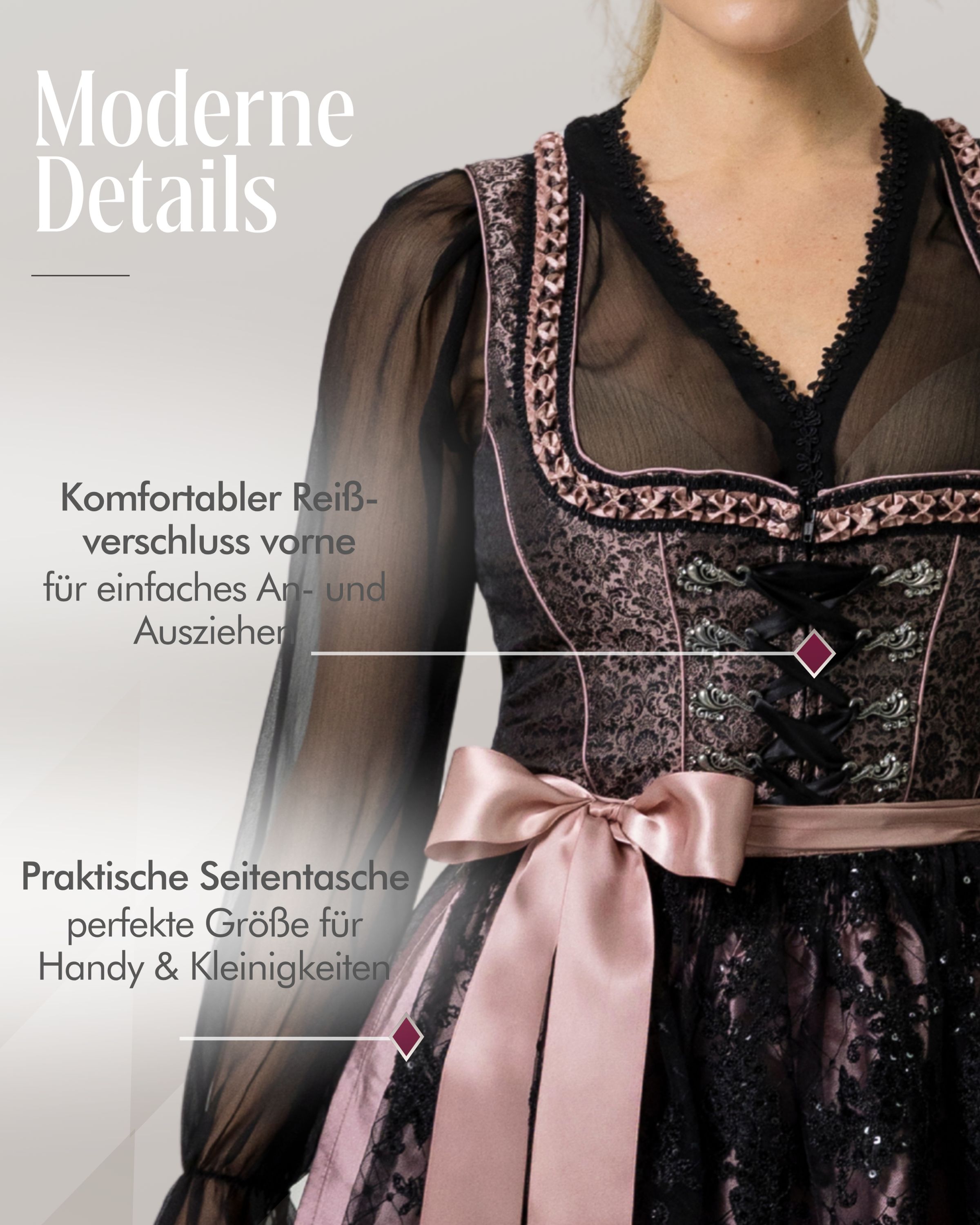 Dirndl midi Selina in Schwarz von Nübler