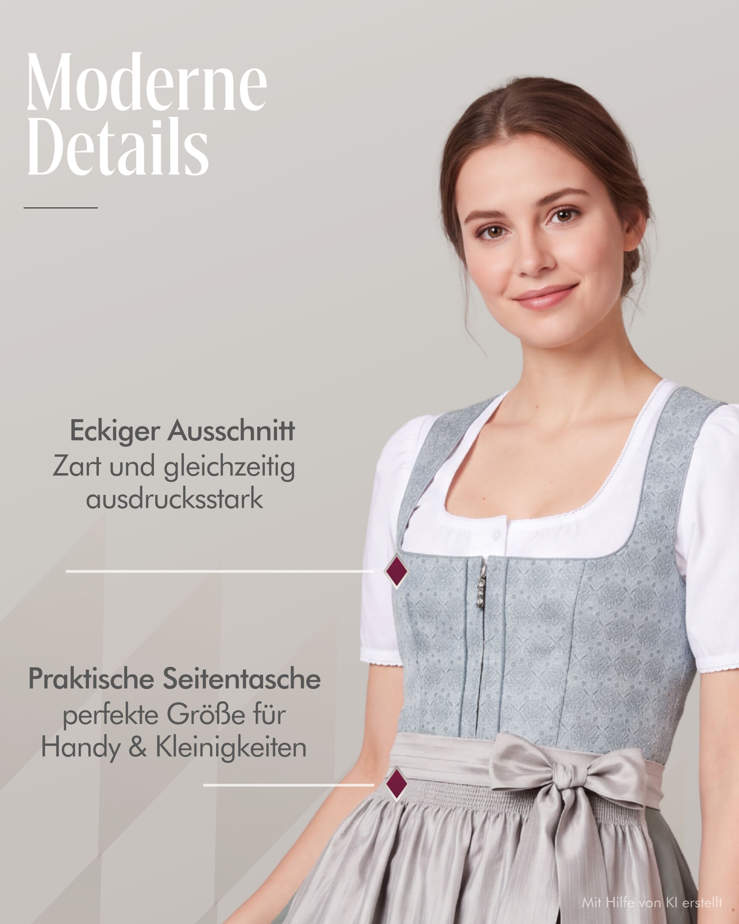 Midi Dirndl Efia in Petrol von Nübler