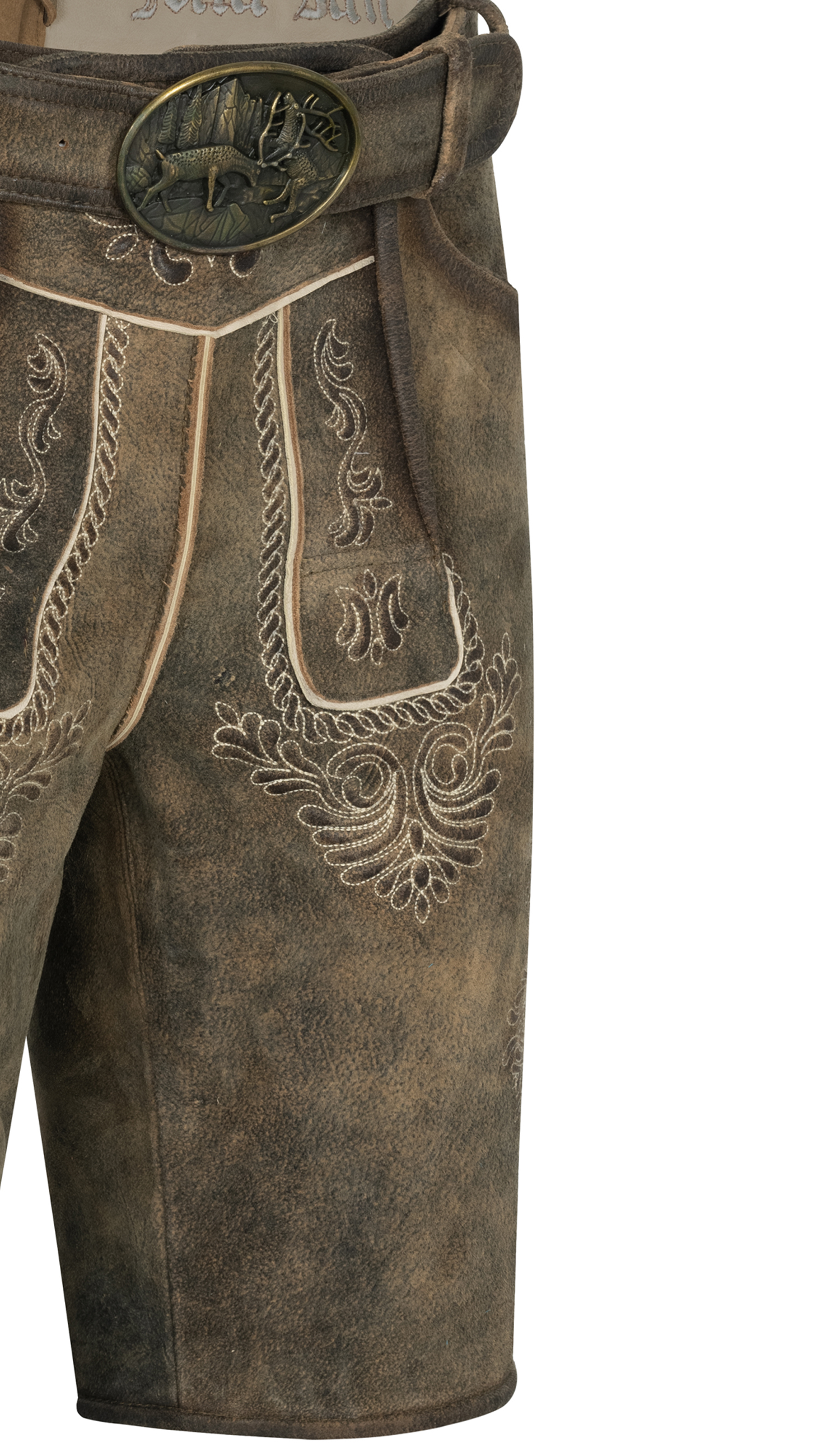 Lederhose kurz Thor in Antik von Nübler
