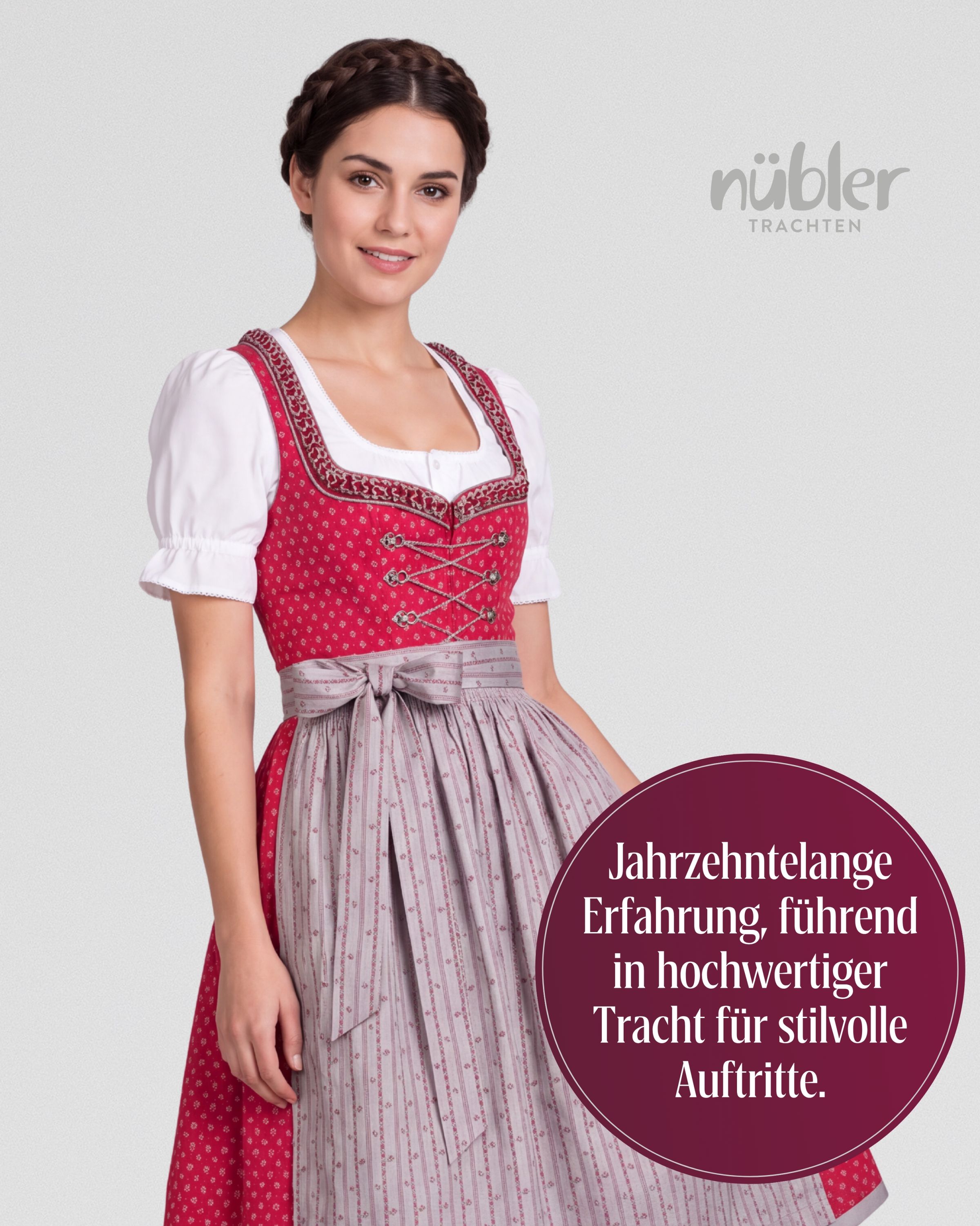 Dirndl midi Terres in Rot von Nübler