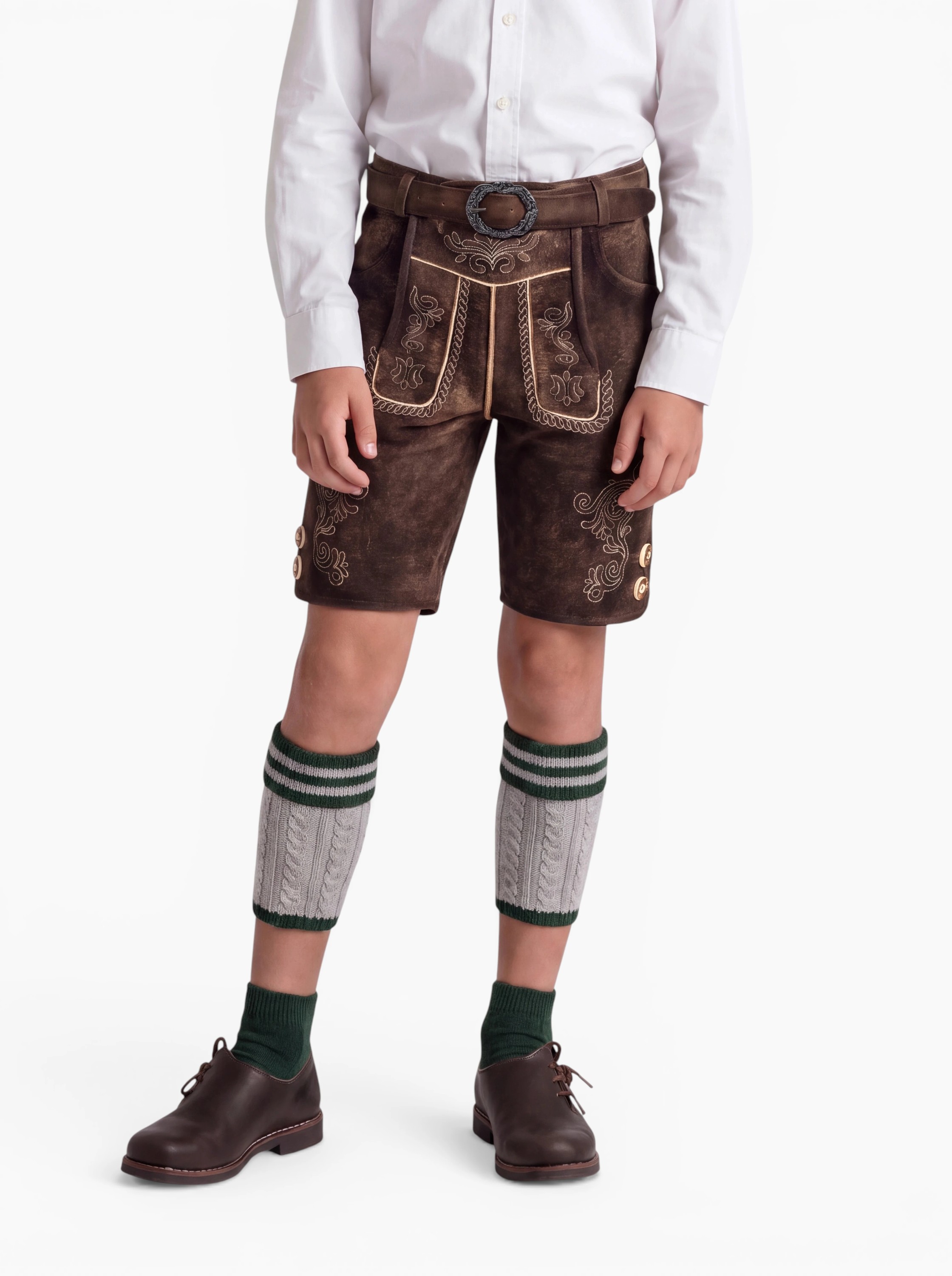 Kinderlederhose kurz Adam in Dunkelbraun von Nübler