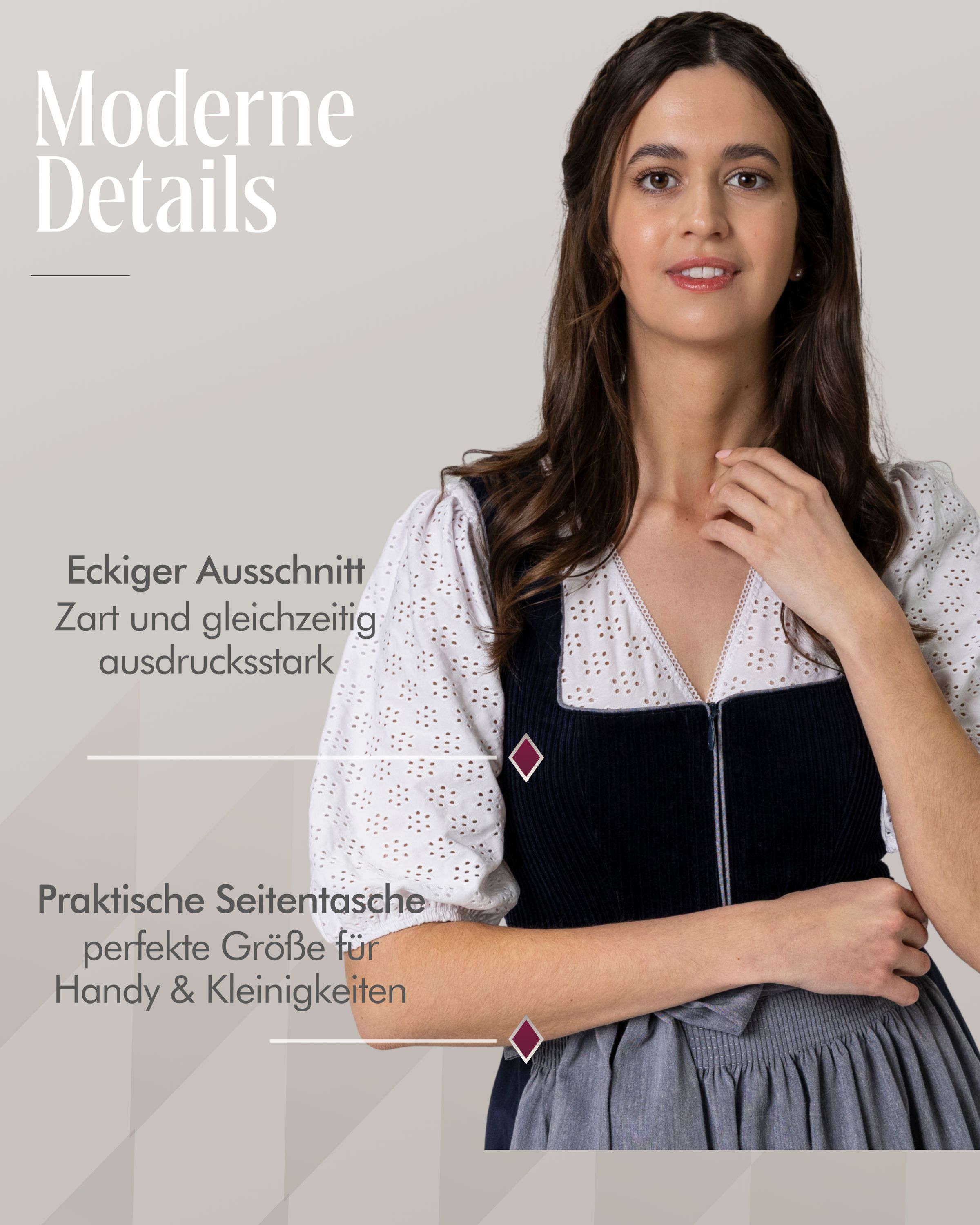 Mini-Dirndl Florentine in Royalblau von Nübler