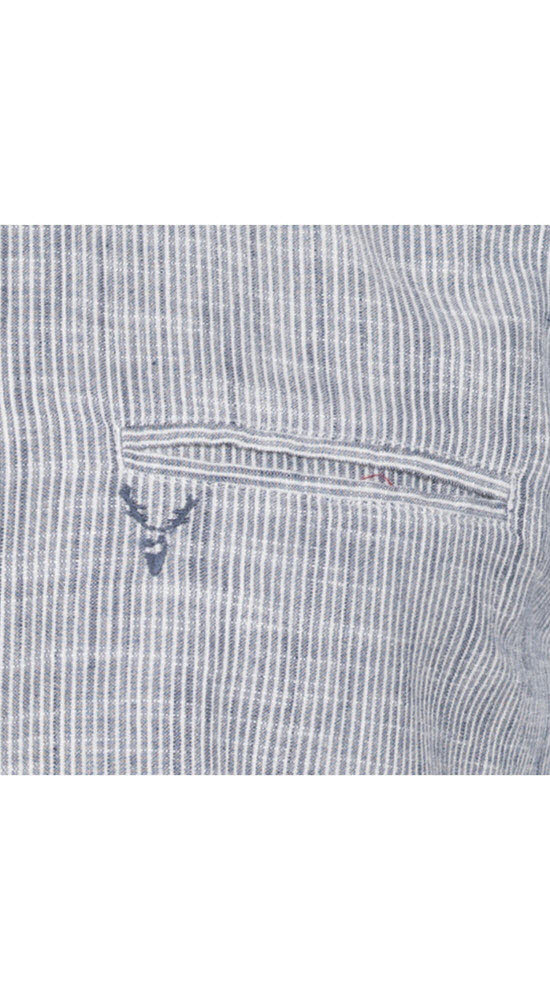 Trachtenhemd Langarm Pankraz in Blau von Nübler