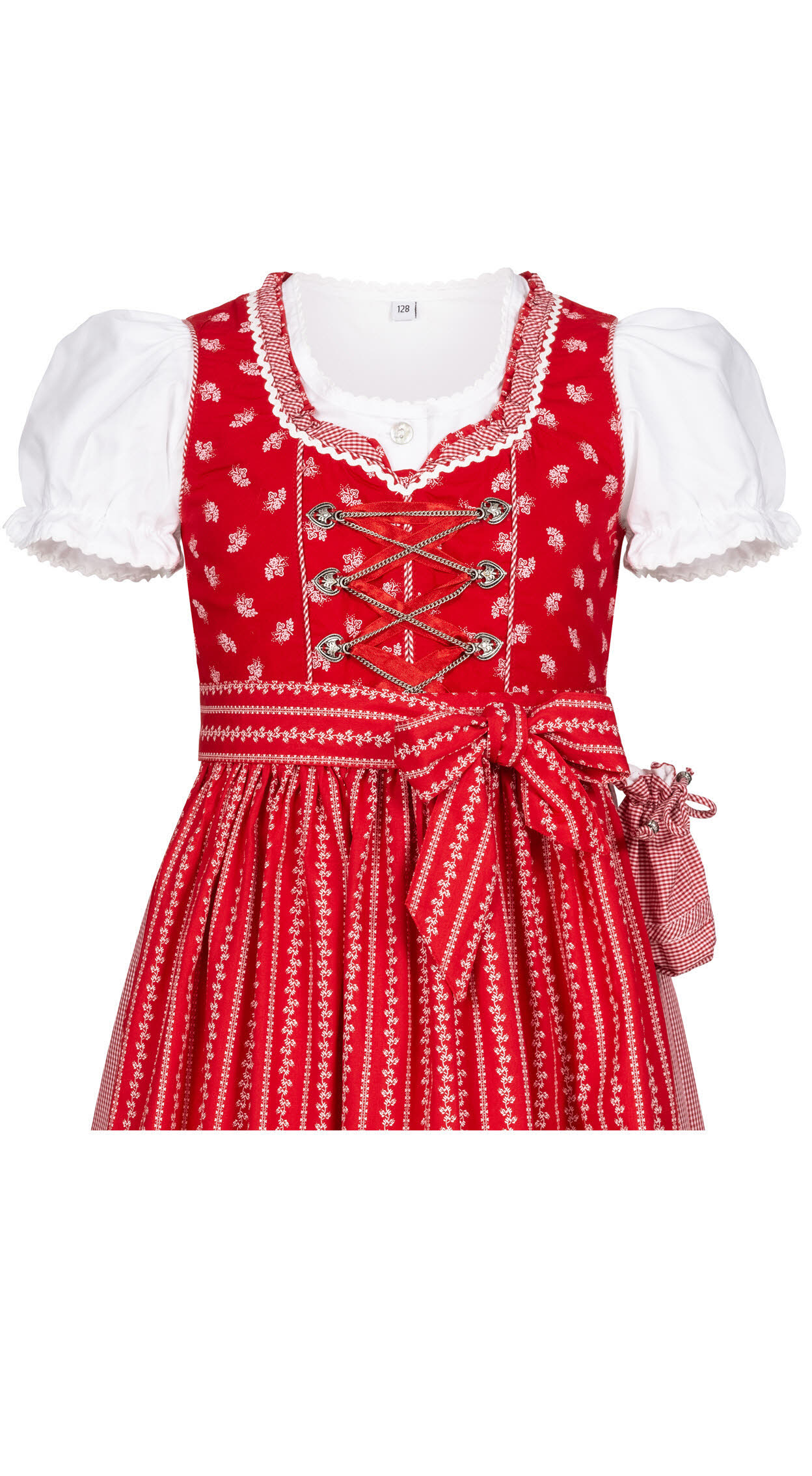 Kinderdirndl Larissa in Rot, 3-teiliges Set