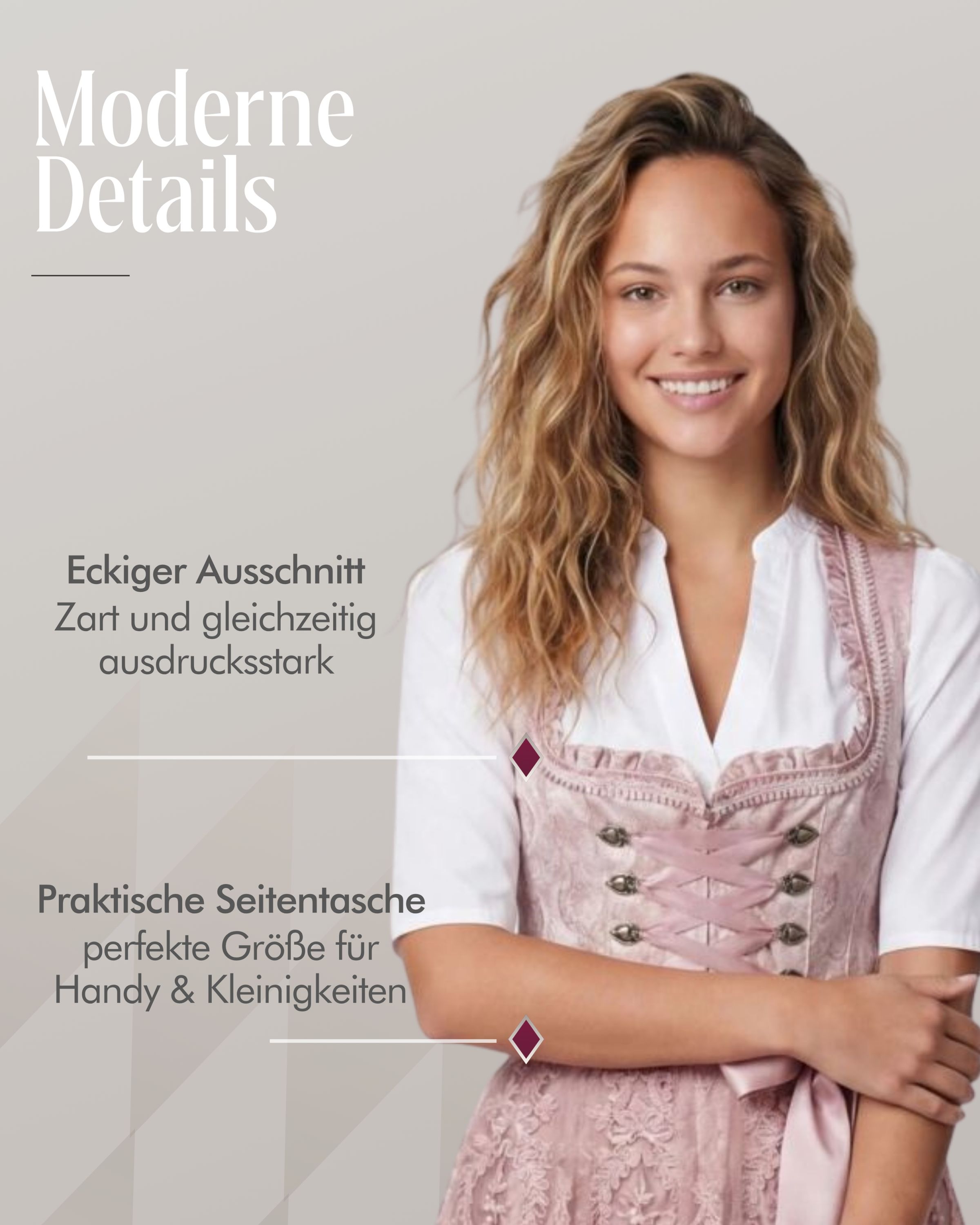 Minidirndl Karoline in Taupe