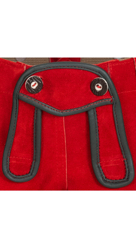 Kinder-Lederhose kurz Bertlein in Rot von Nübler