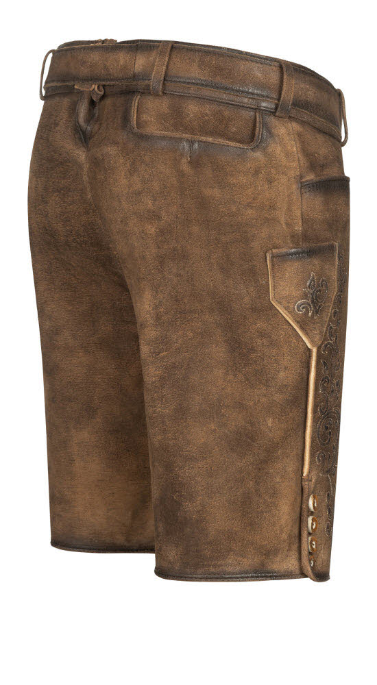 Lederhose kurz Obert in Dunkelbraun von Nübler