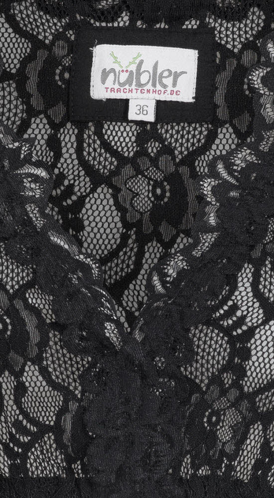Dirndlbluse 3/4 Arm Laura in Schwarz von Nübler