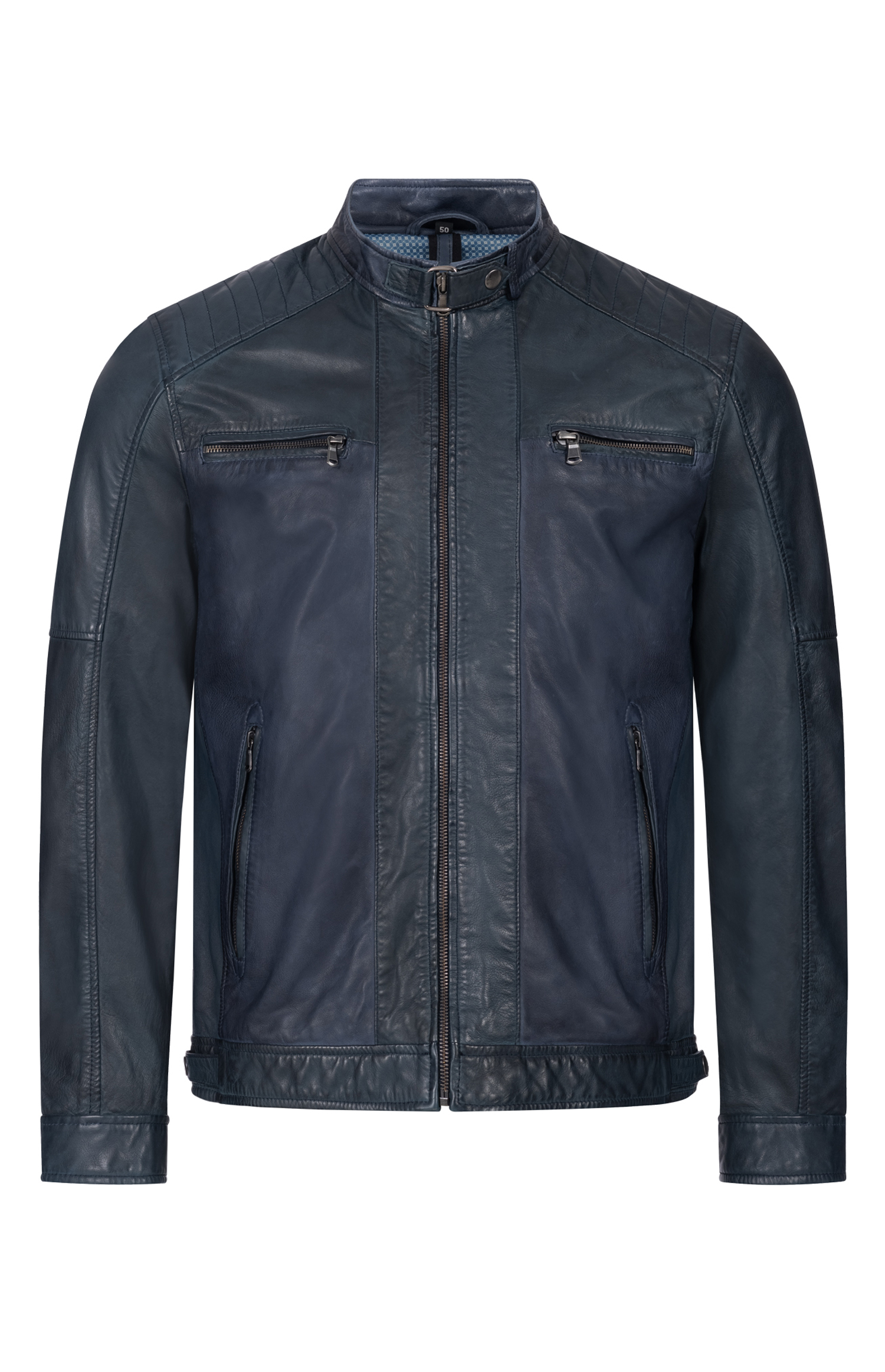 Lederjacke Mason in Dunkelblau von Maddox Lederjacke Mason in Dunkelblau von Maddox