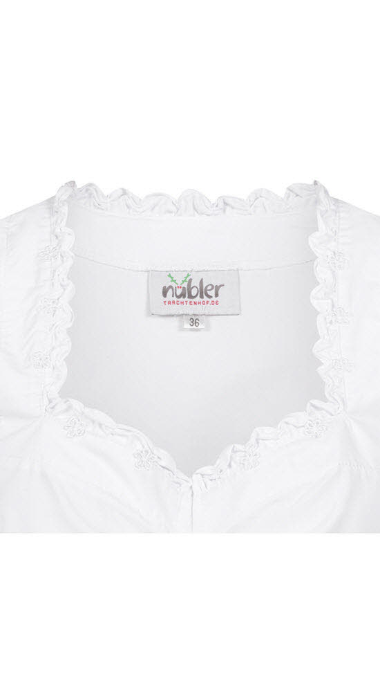 Dirndlbluse 3/4 Arm Isabel in Weiß von Nübler