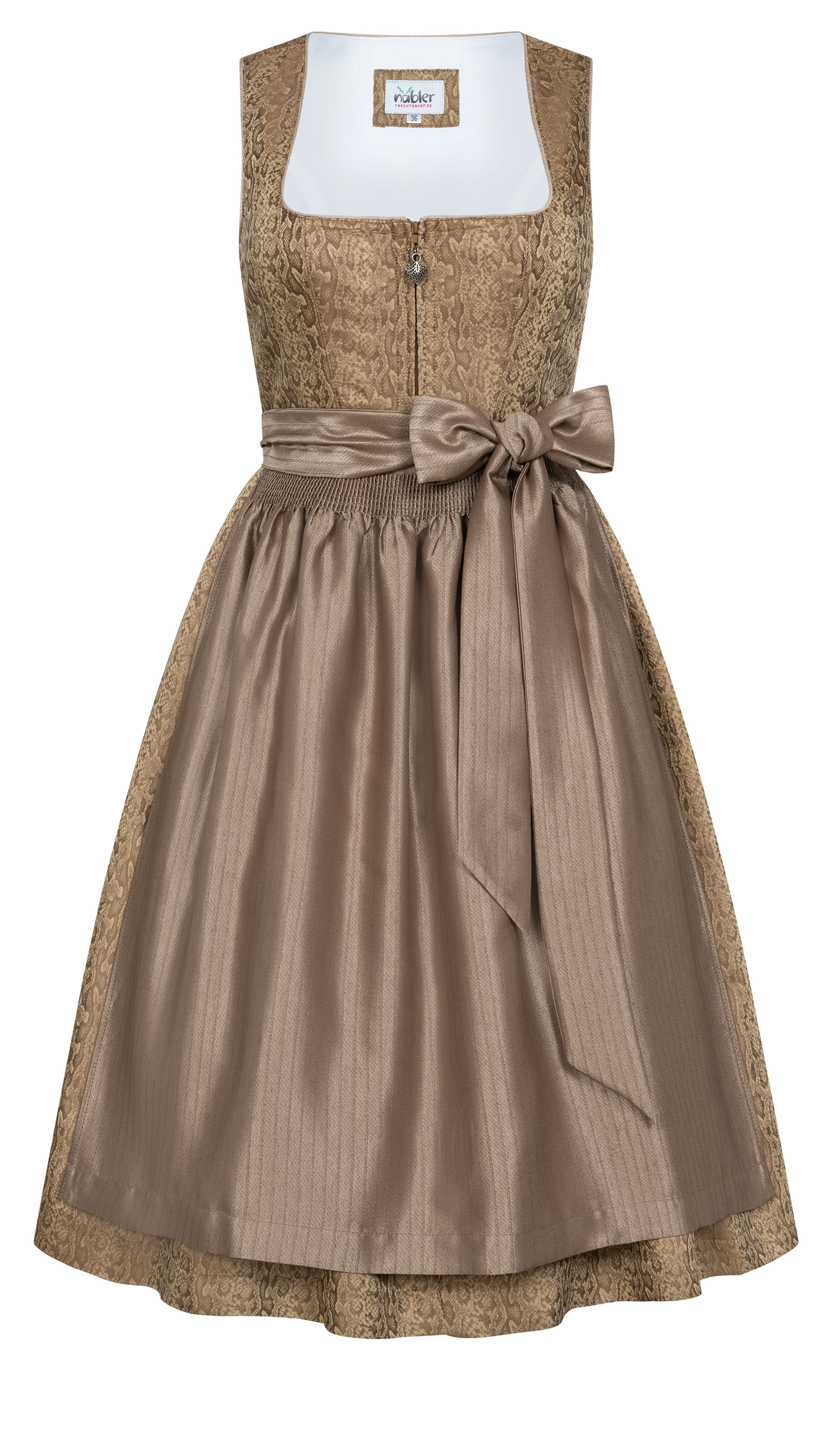 Midi-Dirndl Frieda in Goldbraun von Nübler