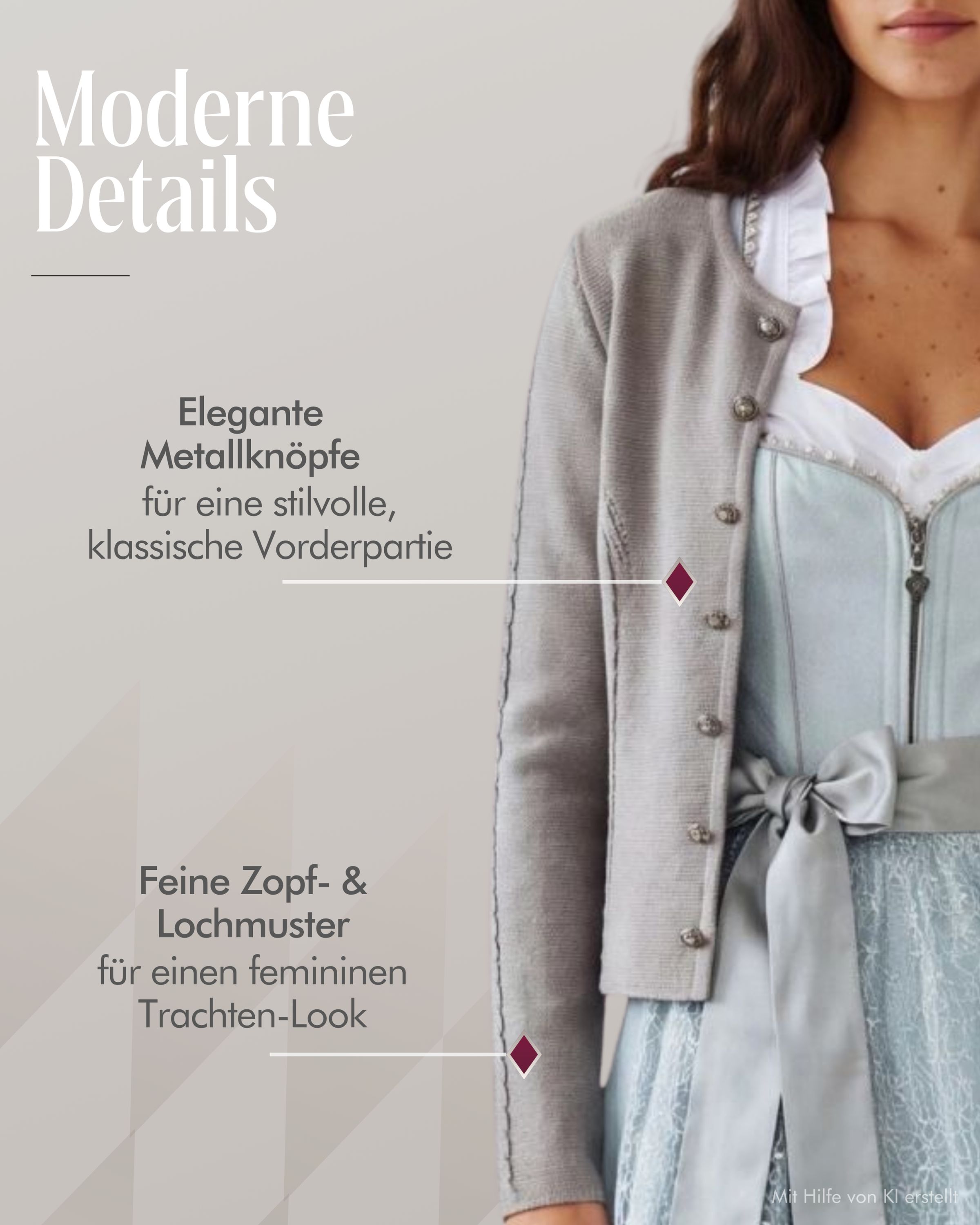Strickjacke Amira in Silber von Nübler