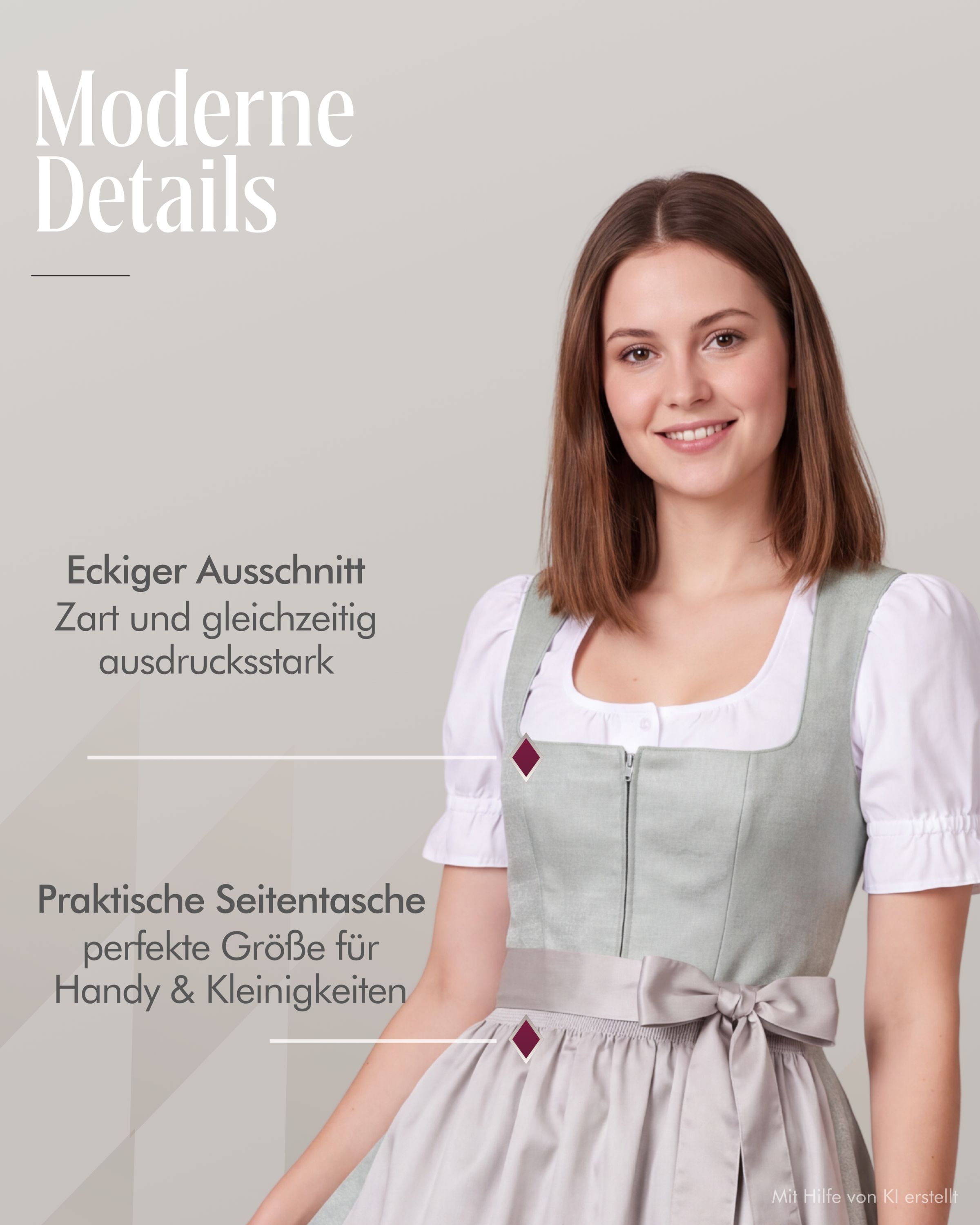 Midi Dirndl Giselle in Grün von Nübler