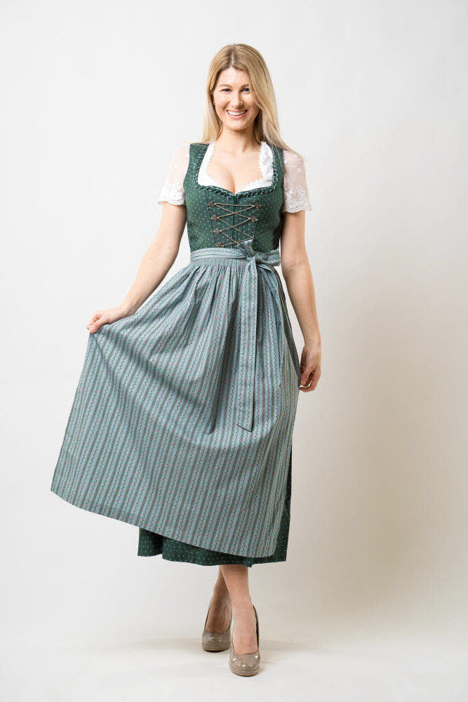Langes Dirndl Thea in Petrol von Nübler