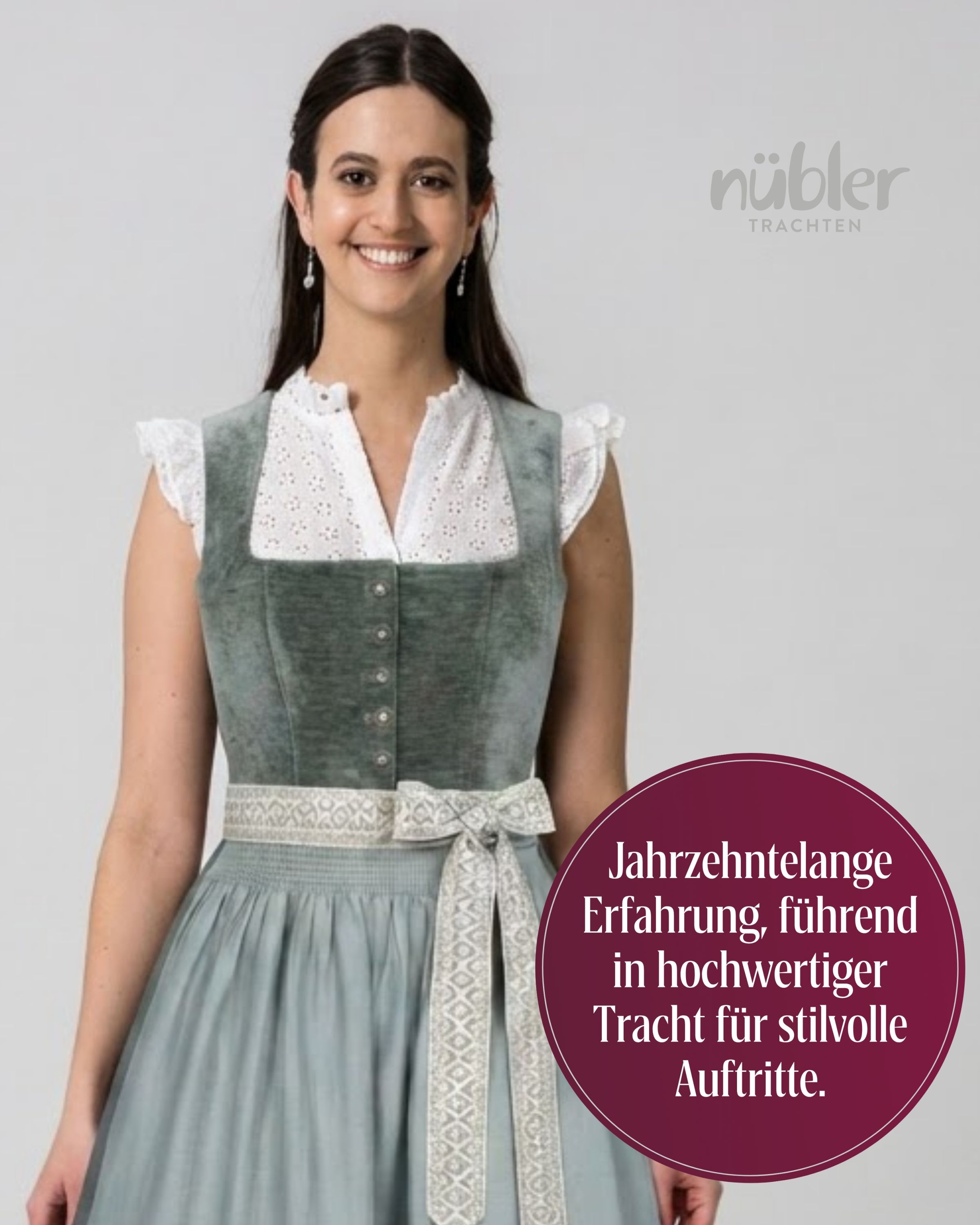 Midi Dirndl Kate in Salbei von Nübler