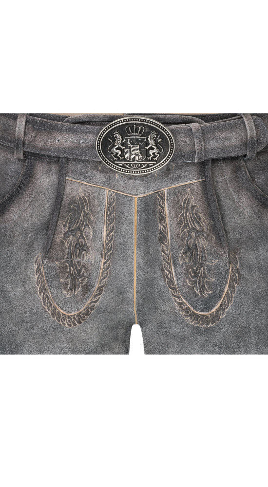 Lederhose kurz Thomas in Grau von Nübler