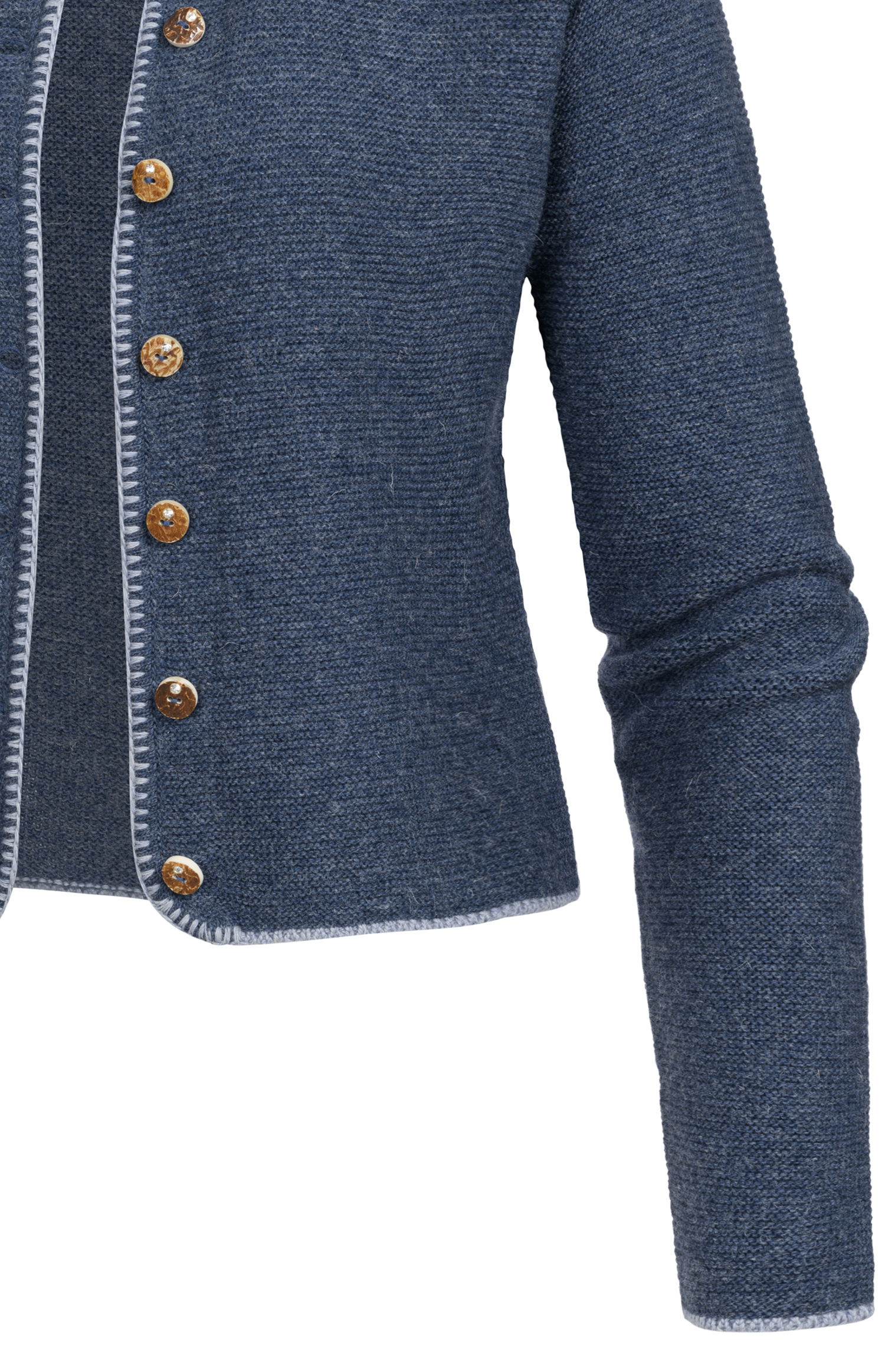 Dirndlstrickjacke Maria in Rauchblau von Nübler