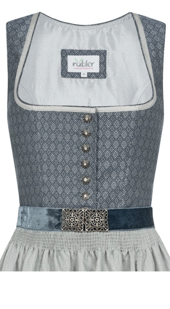 Midi Dirndl Edda in Blau von Nübler