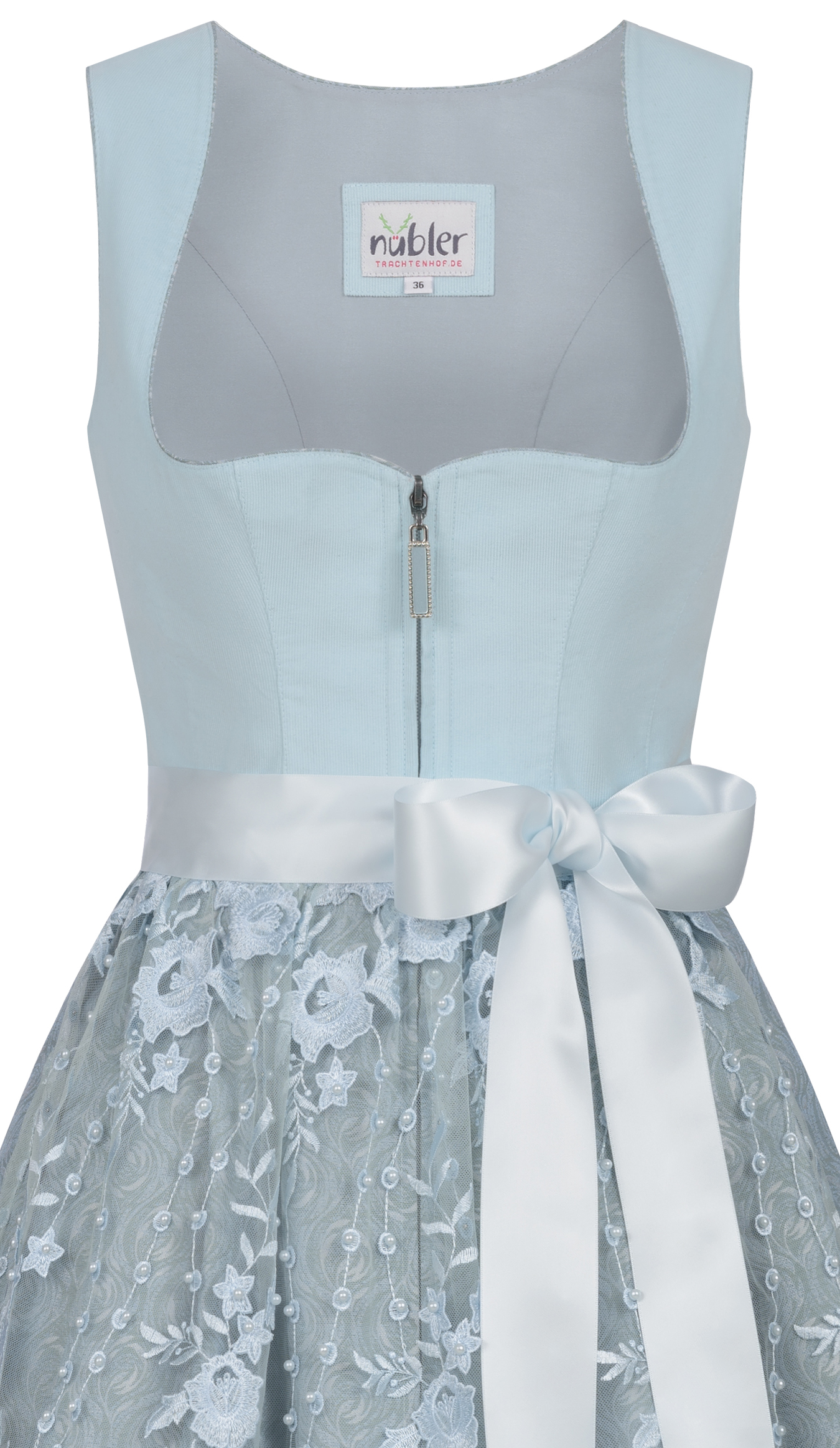Mini Dirndl Garbine in Hellblau von Nübler