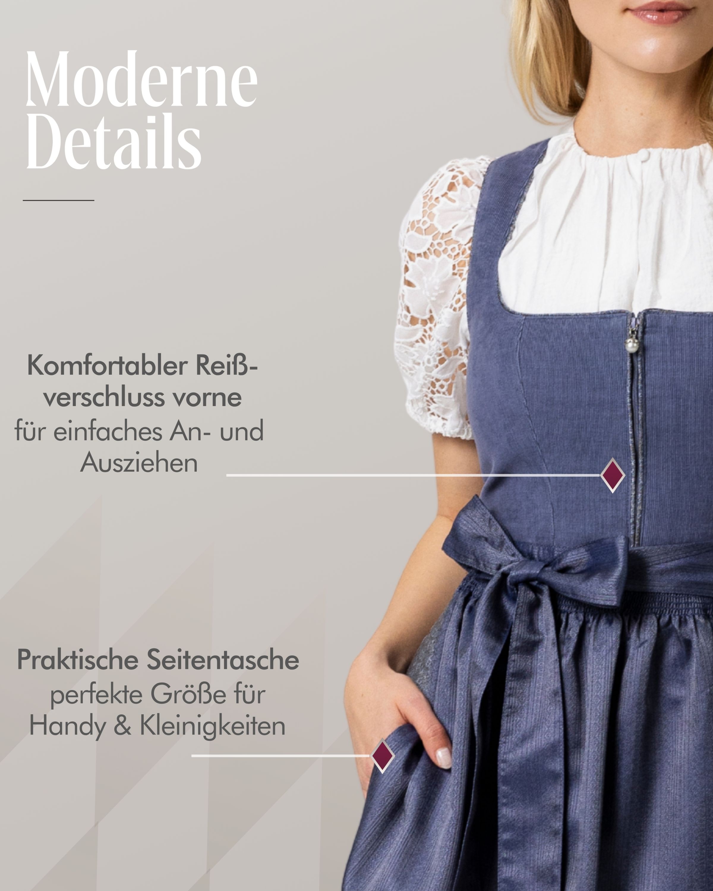 Mini Dirndl Kaja in Blau von Nübler