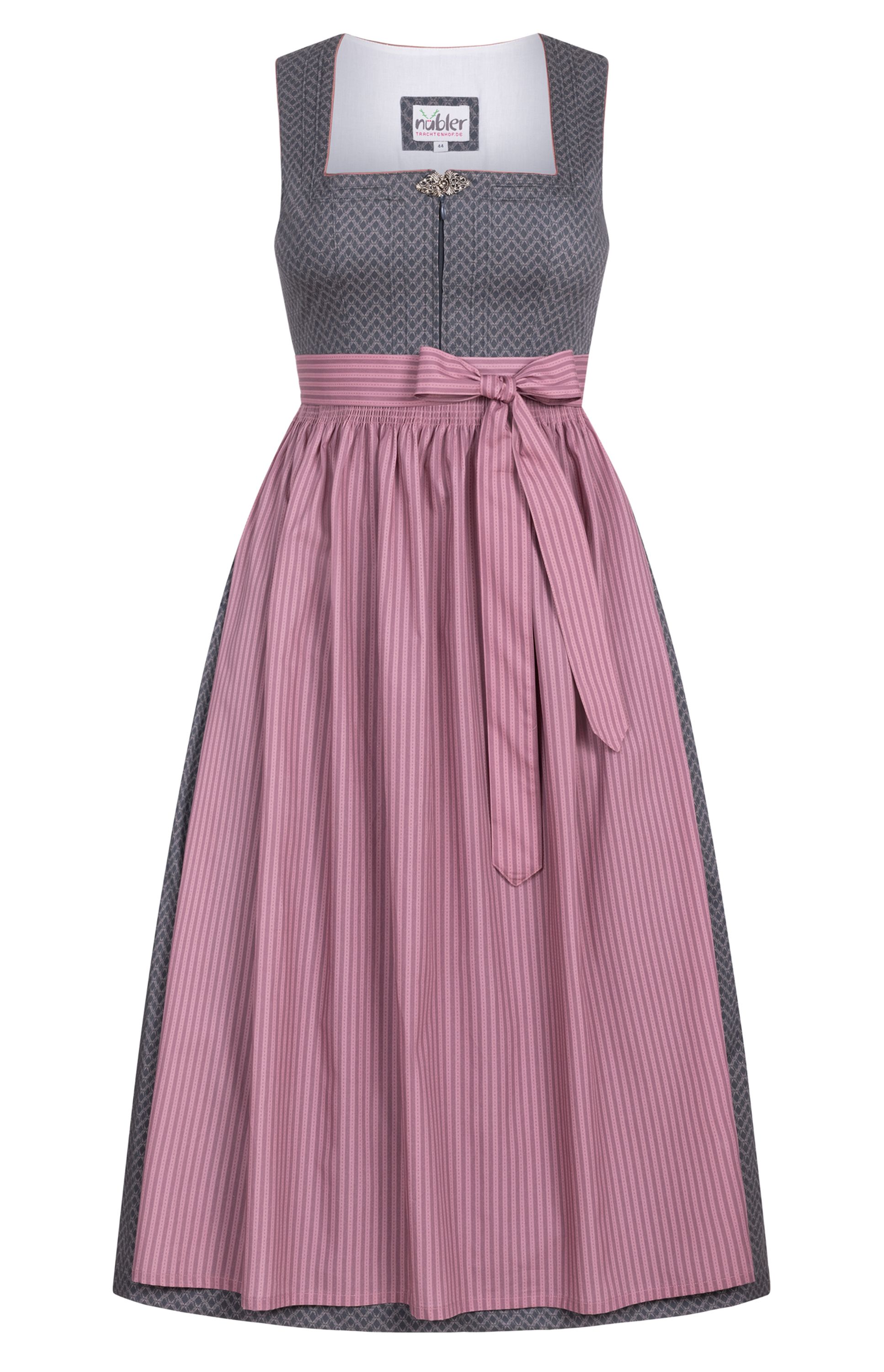 Dirndl Emily Lang in Anthrazit-Rosa