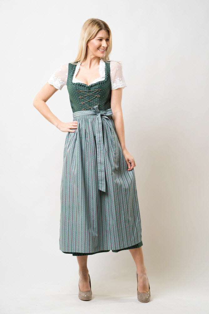 Langes Dirndl Thea in Petrol von Nübler