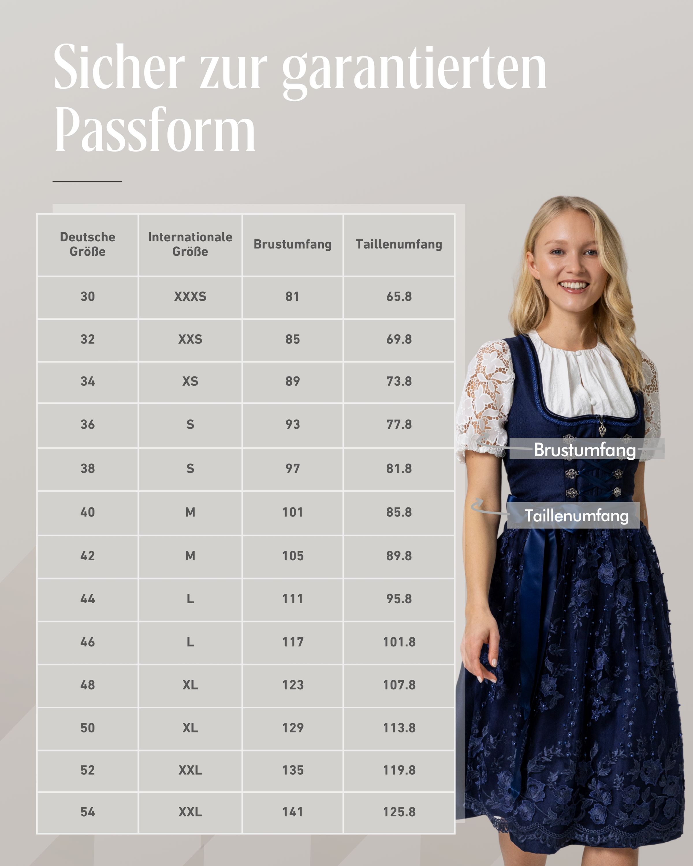 Dirndl midi Gloria in Blau von Nübler