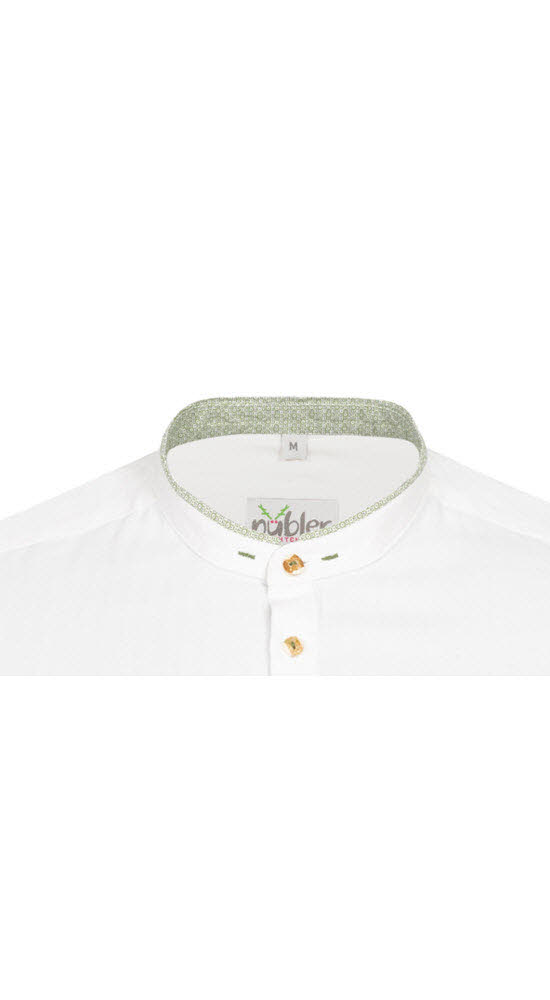 Trachtenhemd Langarm Pino in Weiß Grün von Nübler