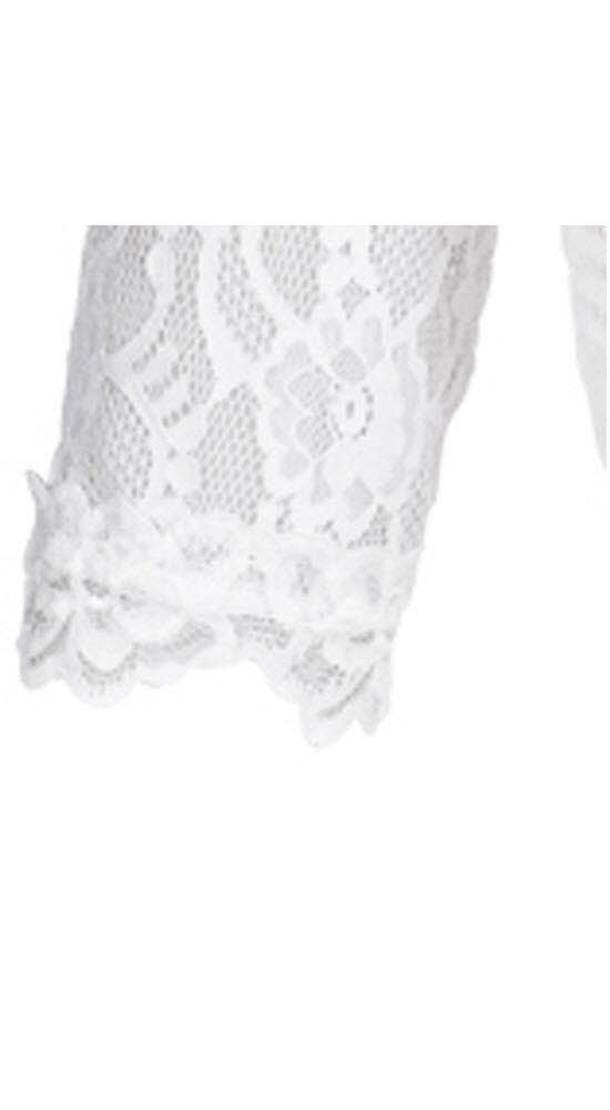 Dirndlbluse 3/4 Arm Laura in Weiß von Nübler Größe 32