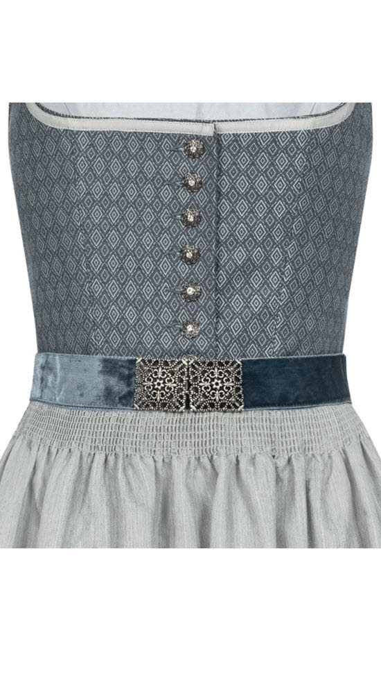 Midi Dirndl Edda in Blau von Nübler