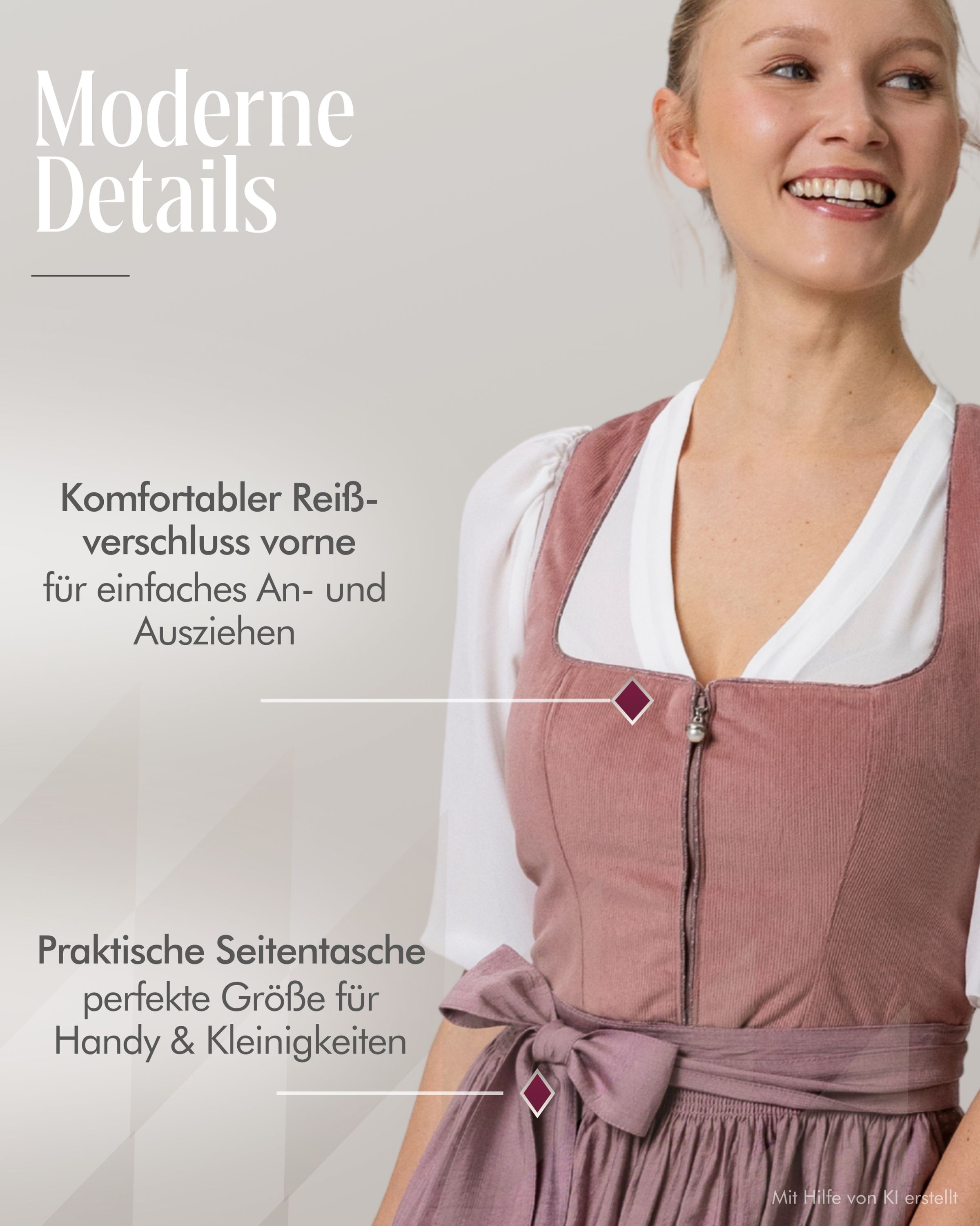 Mini Dirndl  Kim in Peach von Nübler