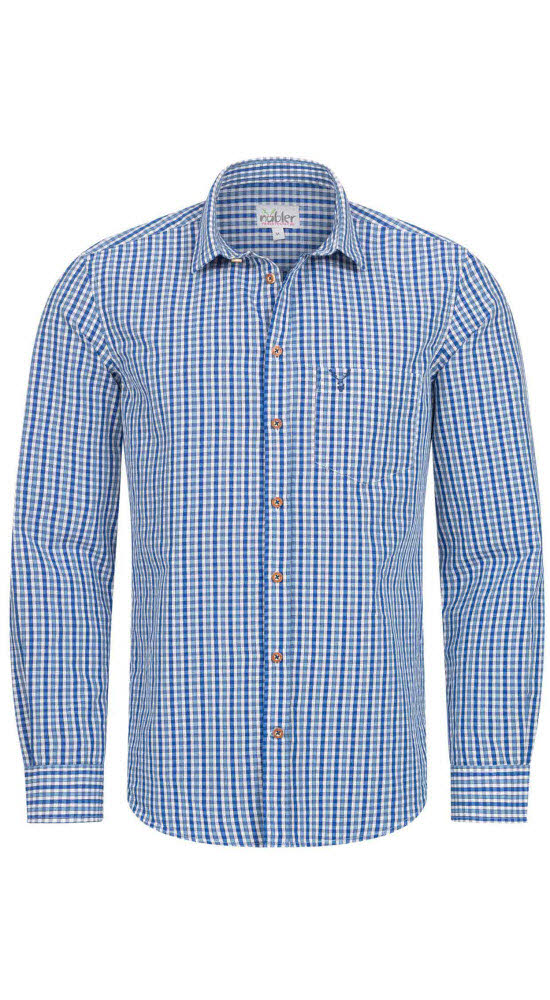 Trachtenhemd Langarm Harry in Blau von Nübler Trachtenhemd Langarm Harry in Blau von Nübler