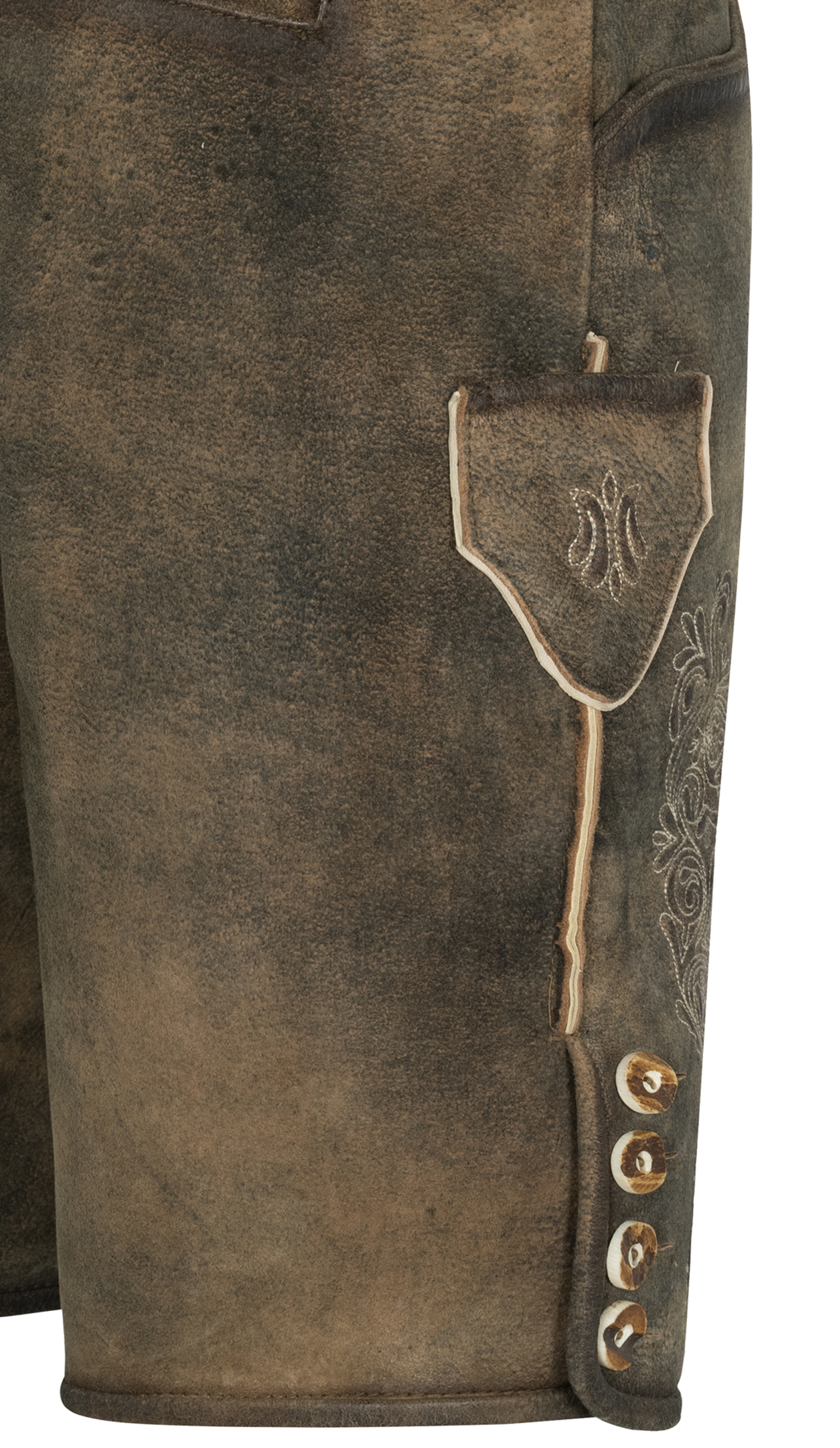 Lederhose kurz Thor in Antik von Nübler