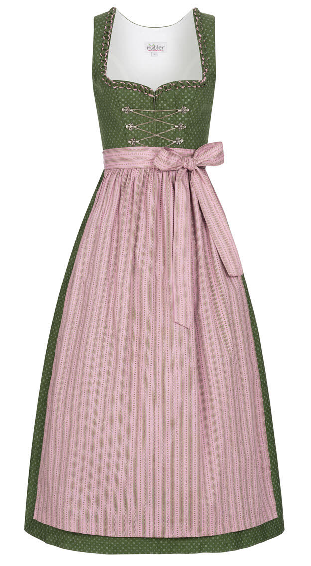 Langes Dirndl Thea in Oliv von Nübler