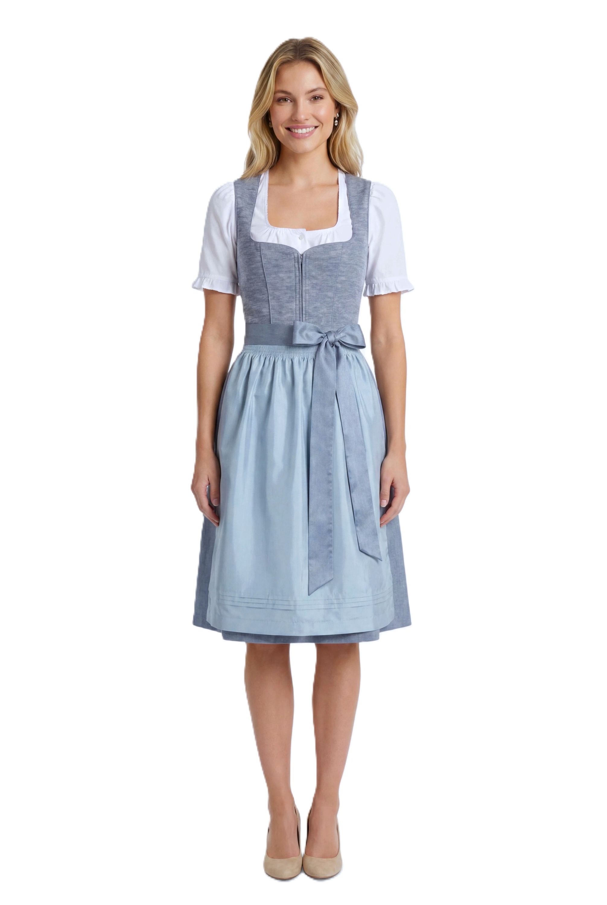 Mididirndl Kira in Rauchblau