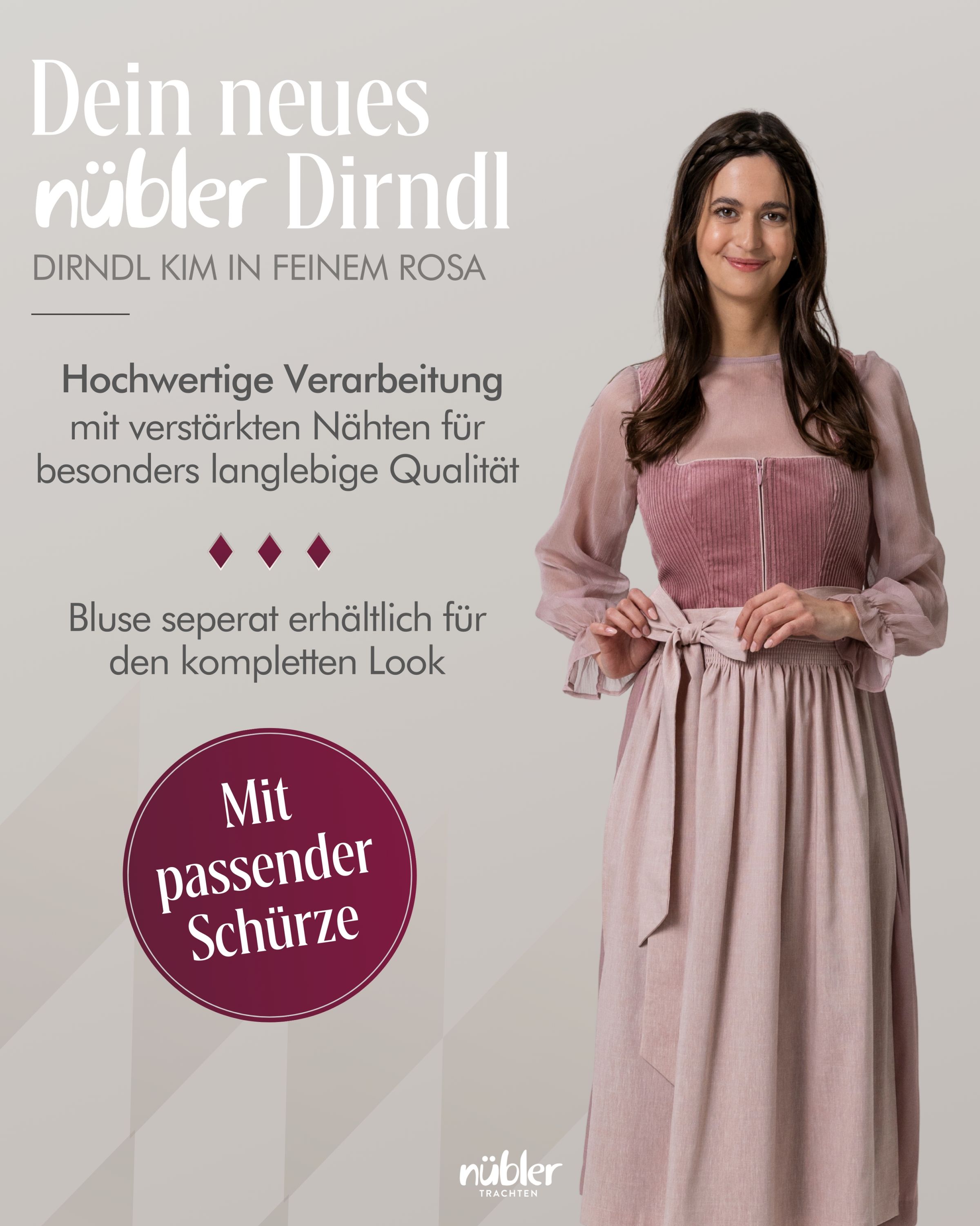 Mini Dirndl  Kim in Peach von Nübler