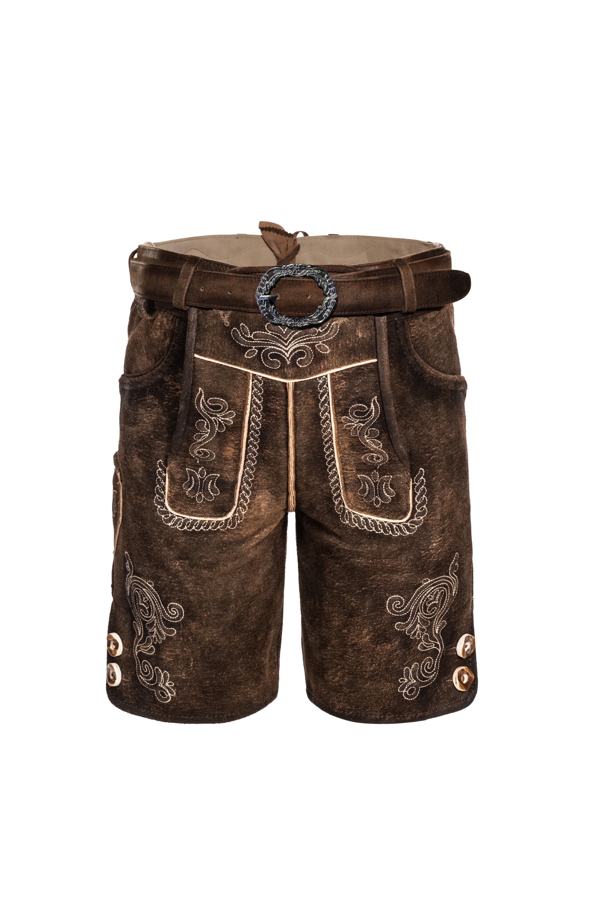 Kinderlederhose kurz Adam in Dunkelbraun von Nübler