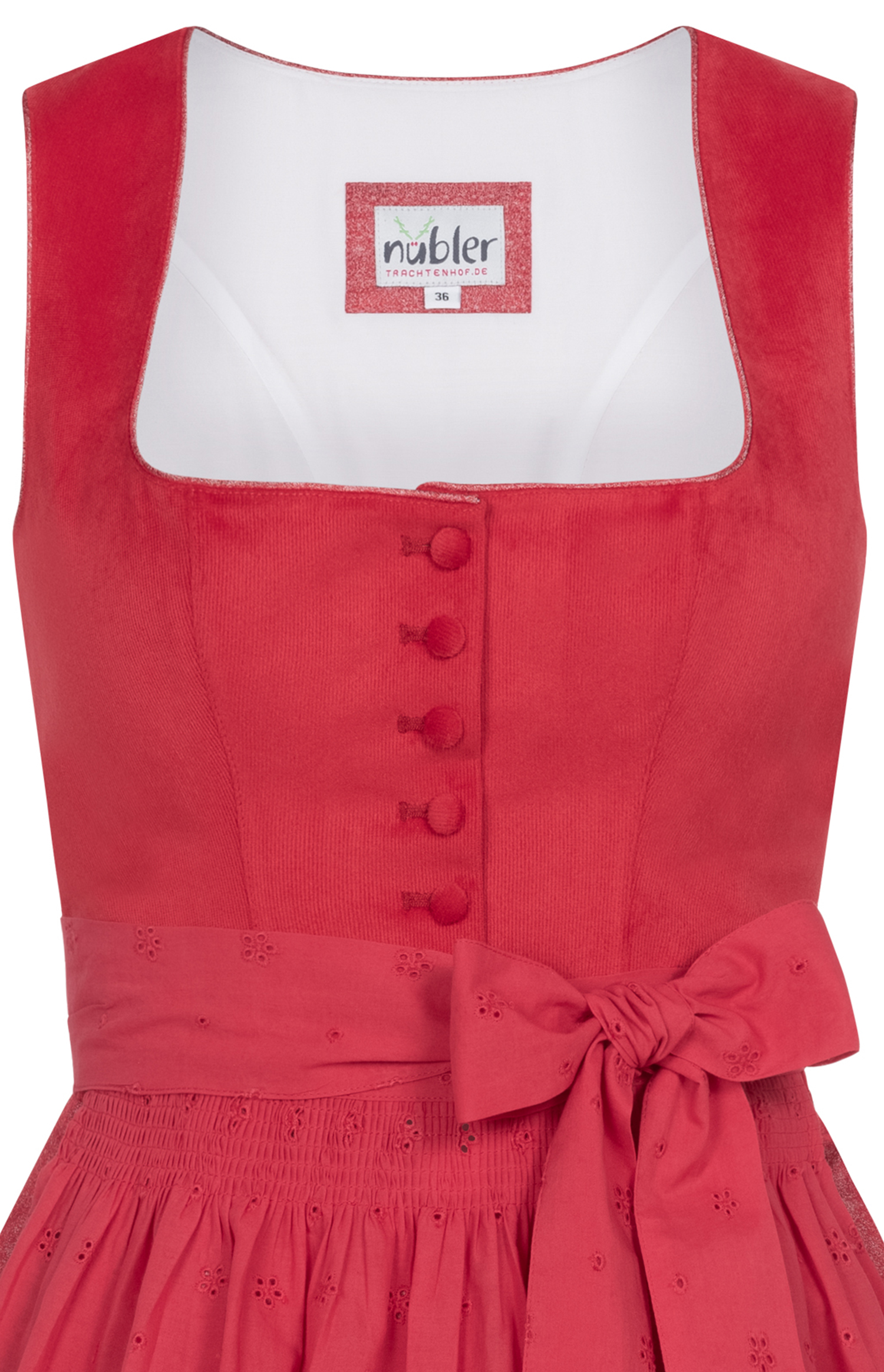 Midi Dirndl Babette in Rubinrot von Nübler