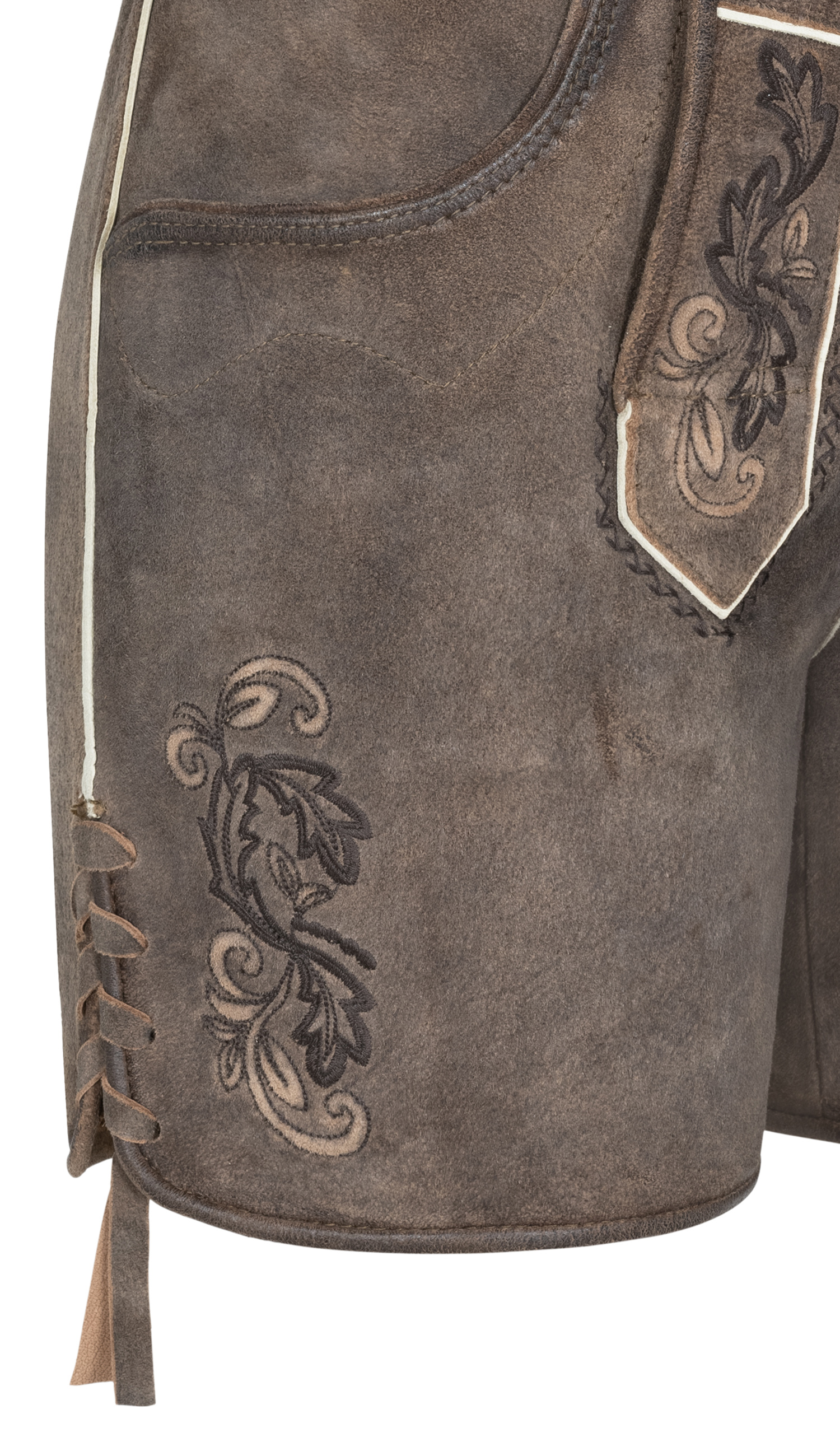 Lederhose Hotpant Nelly in Kaffee von Nübler