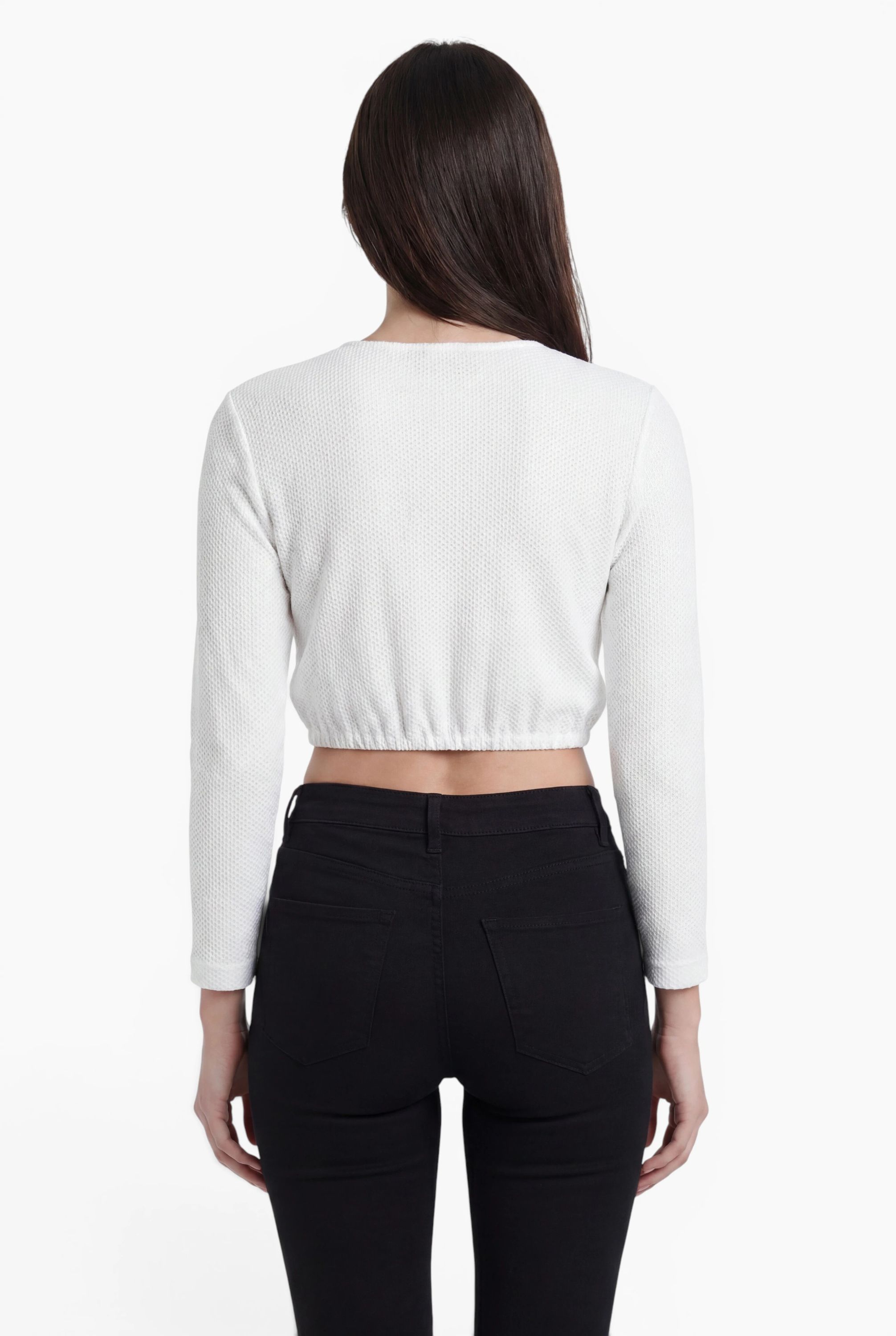 Dirndlbluse Langarm Lorena in Weiß