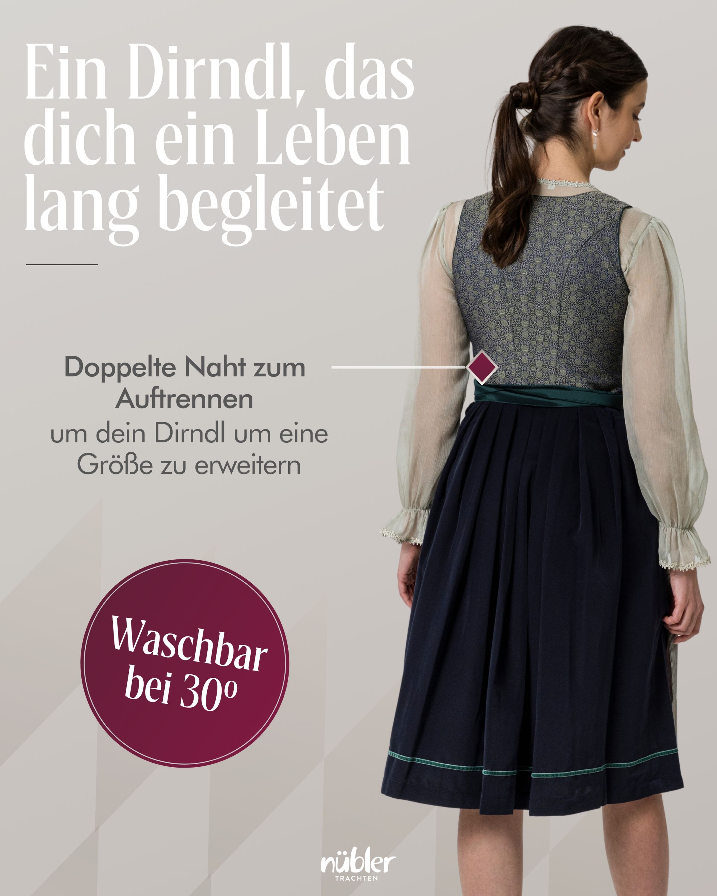 Dirndl midi Lea in Grün von Nübler