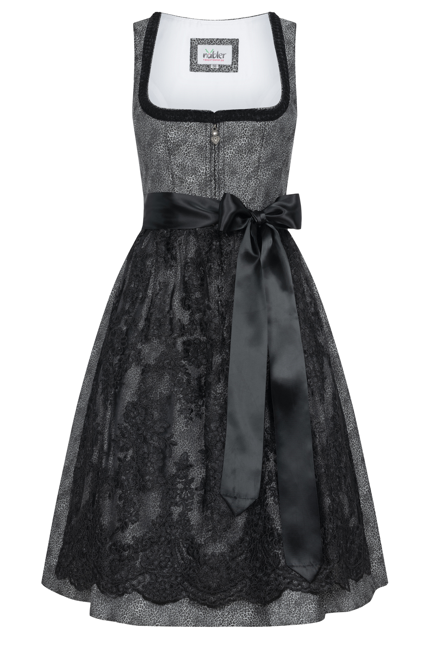 Midi Dirndl Leo in Silber von Nübler