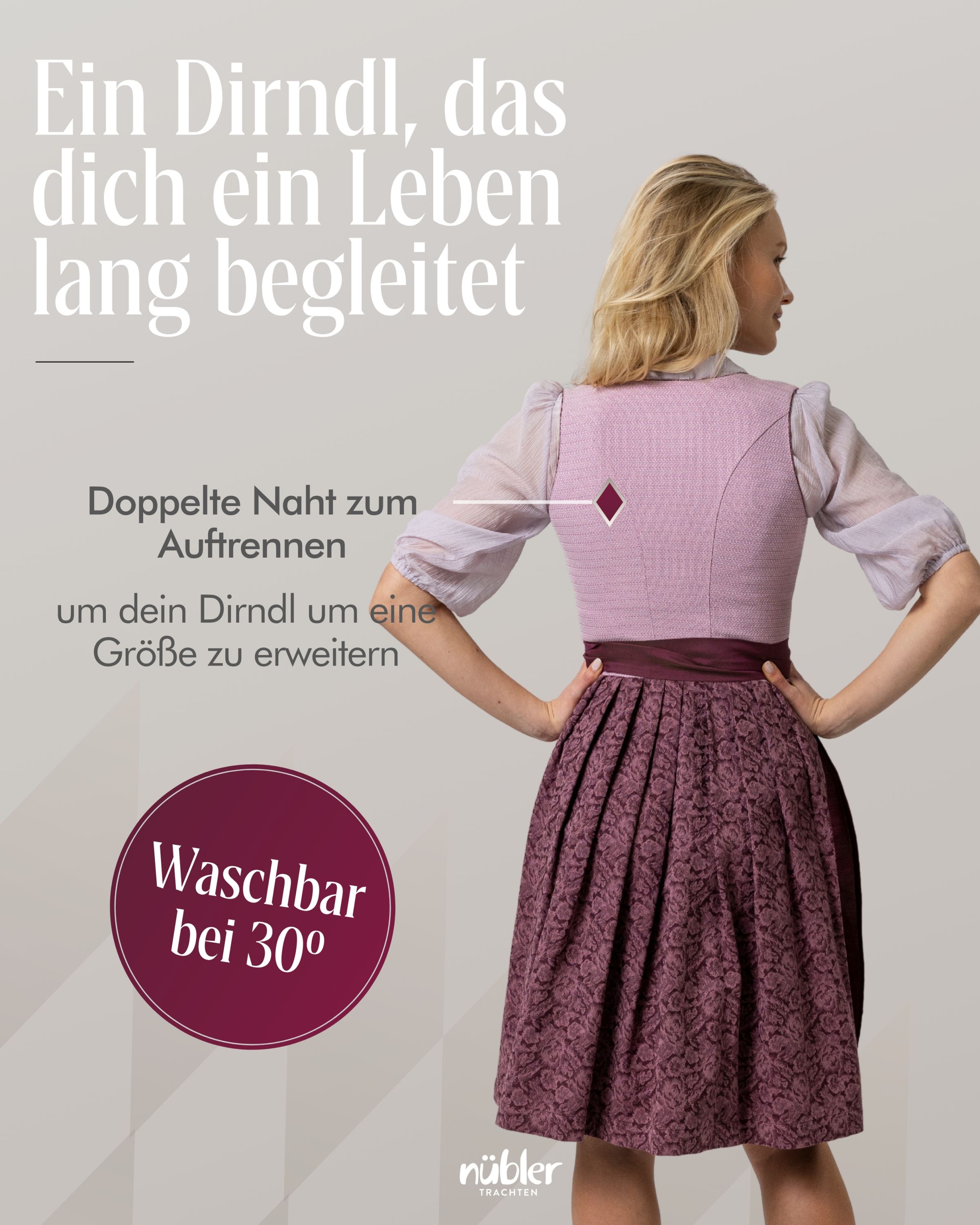 Mini Dirndl Kaja in Lavendel von Nübler
