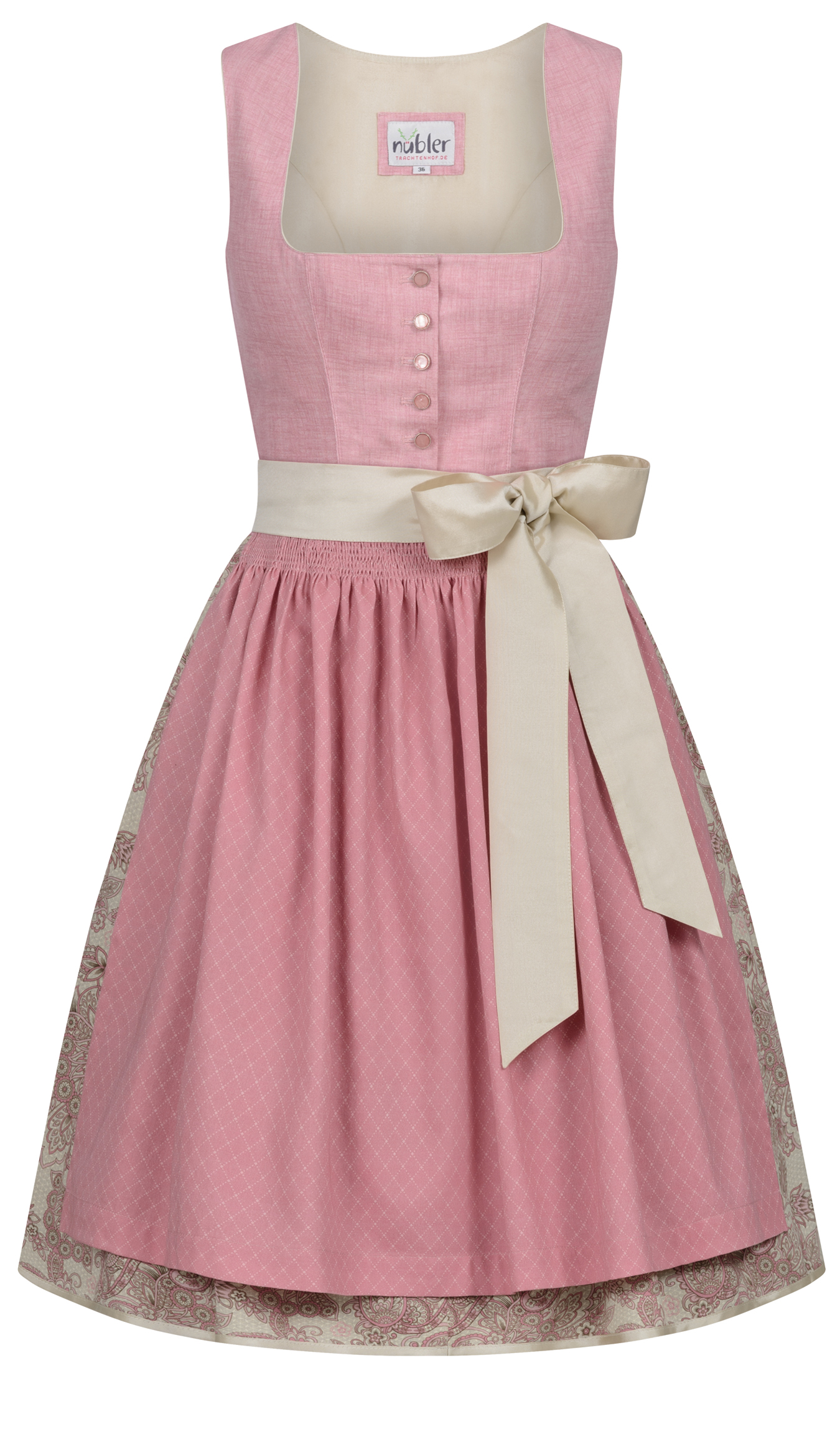 Midi Dirndl Gina in Rosa von Nübler Midi Dirndl Gina in Rosa von Nübler