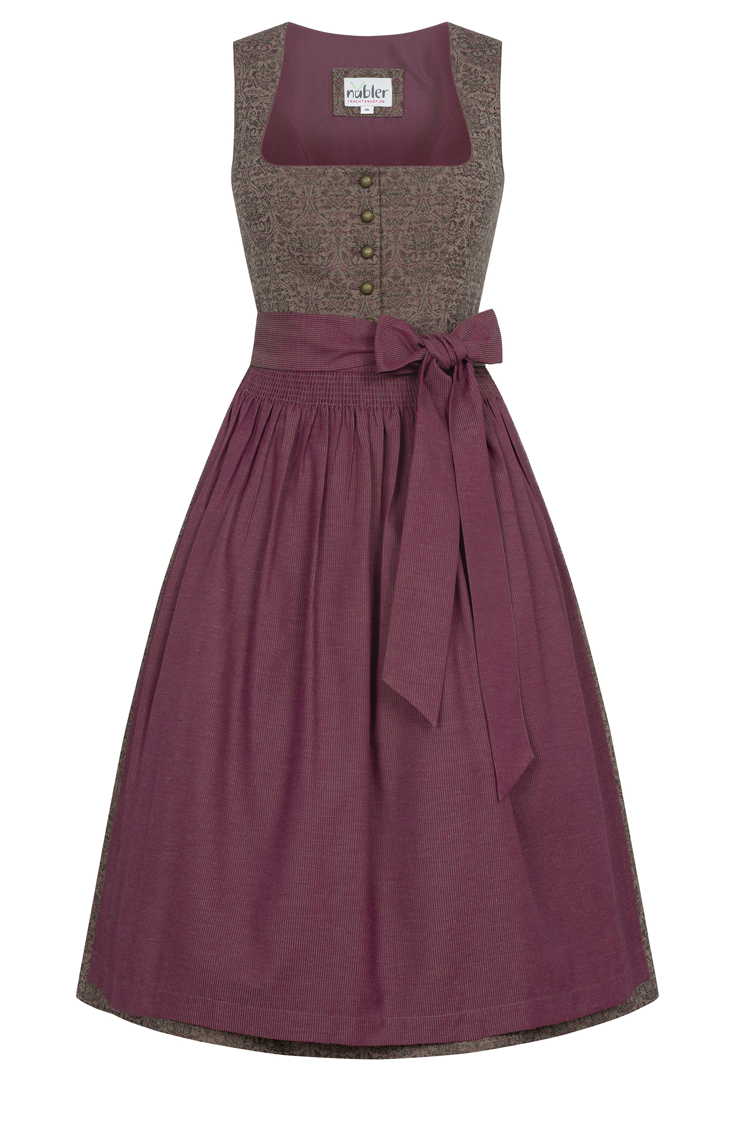 Midi Dirndl Blanka in Brombeere von Nübler