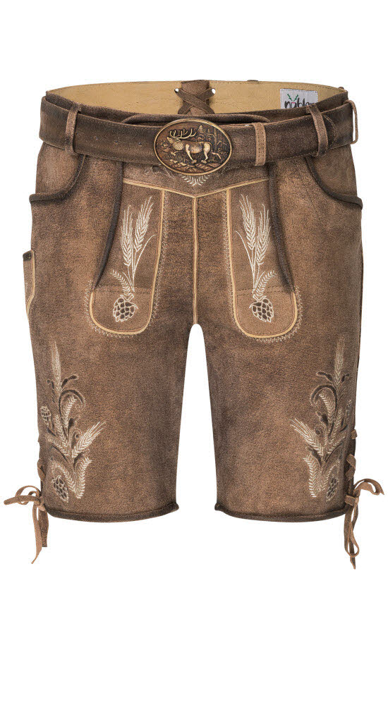 Lederhose kurz Braumeister in Hellbraun von Nübler Lederhose kurz Braumeister in Hellbraun von Nübler