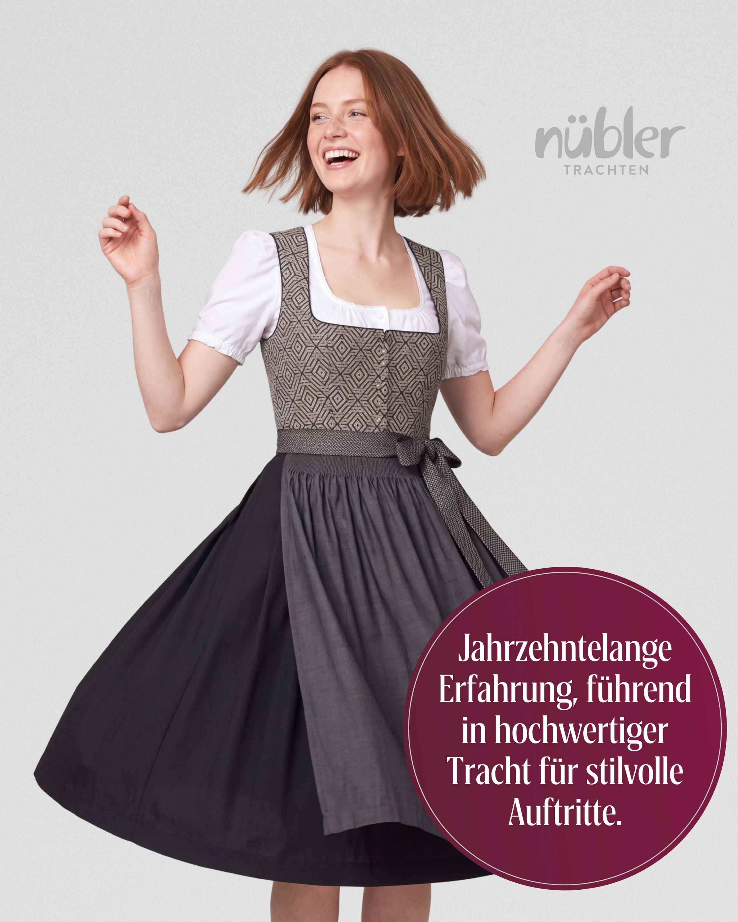 Midi Dirndl Grace in Schwarz von Nübler