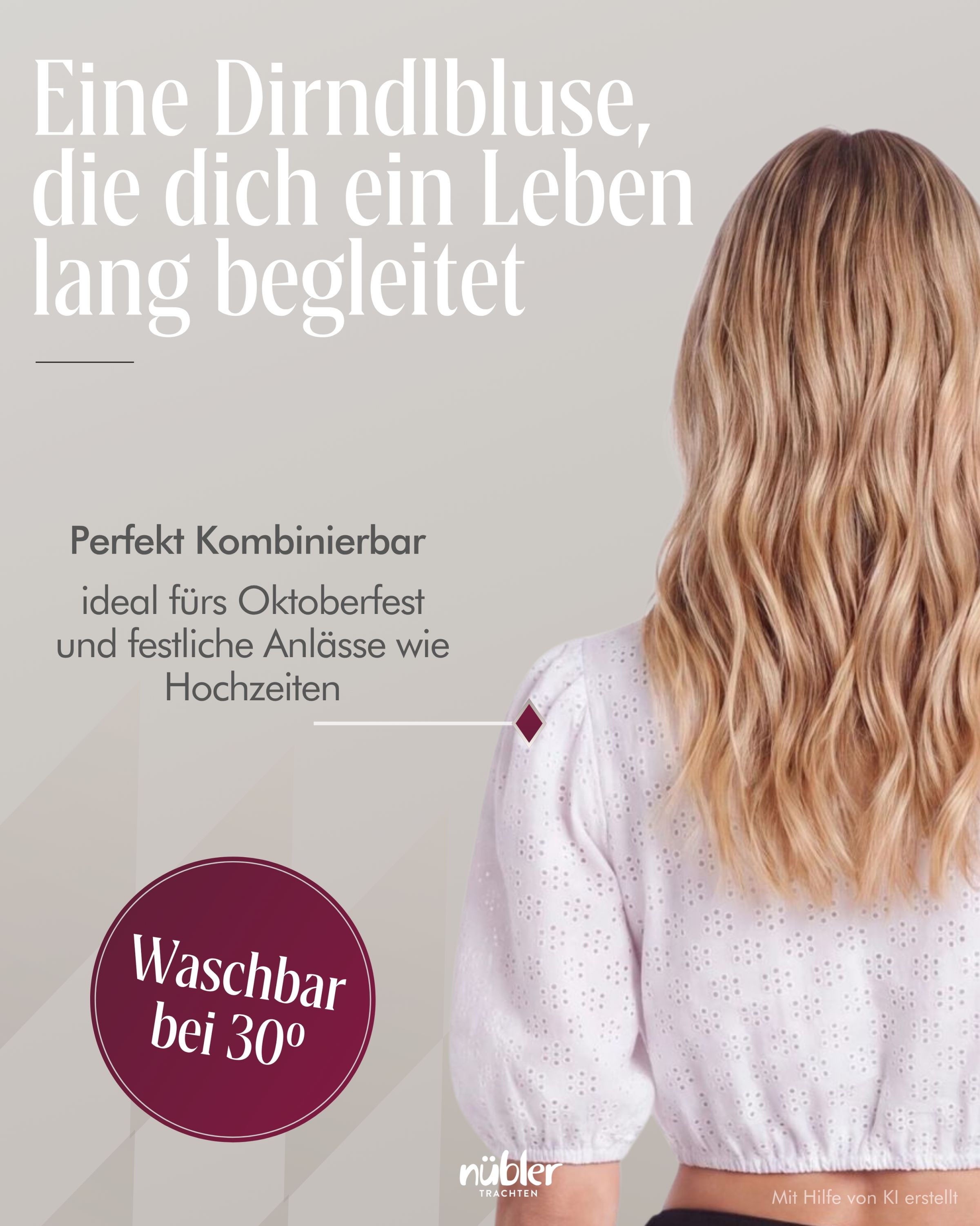 Dirndlbluse Liv in Schneeweiß von Nübler